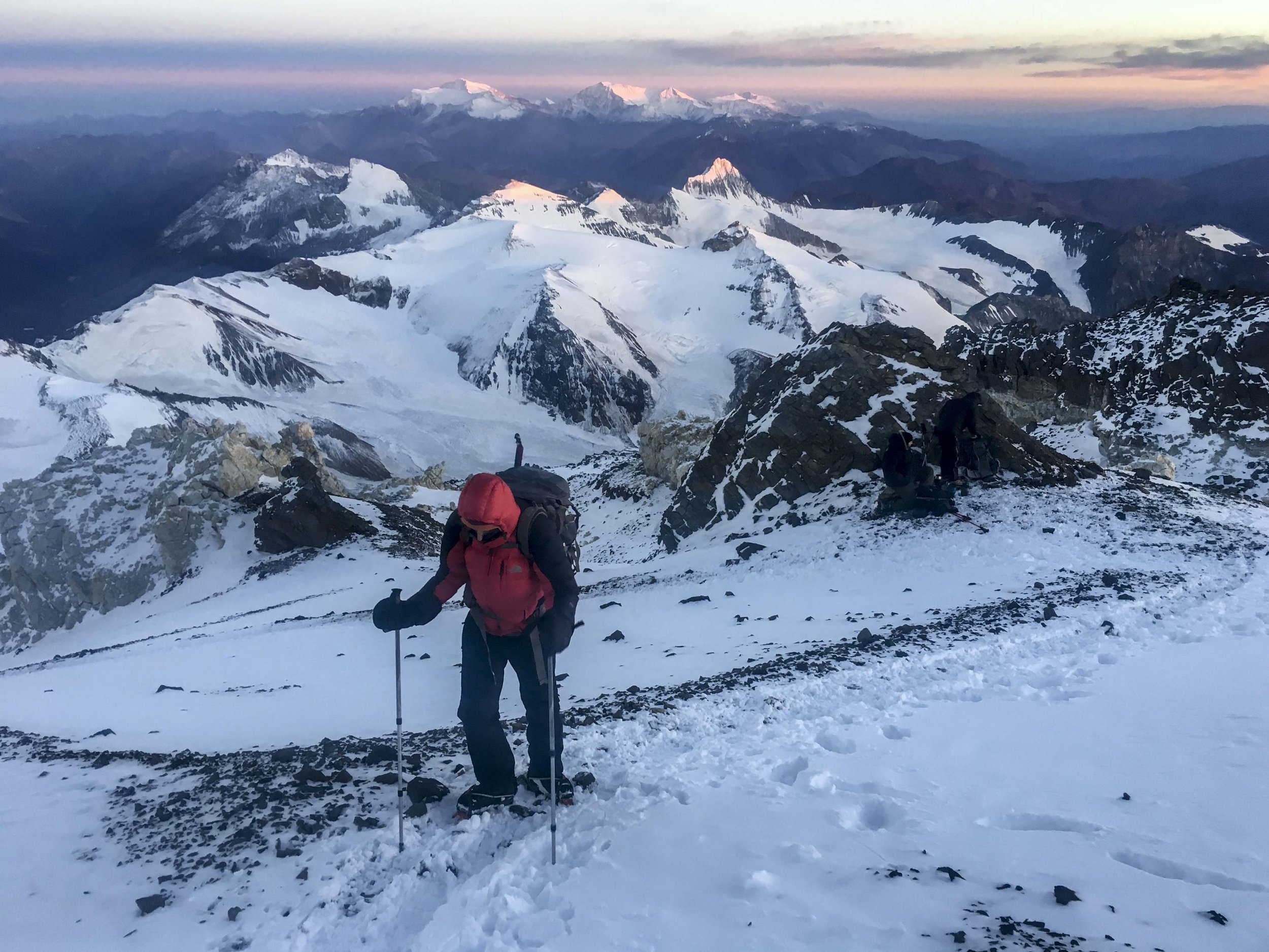 Kristin at dawn on summit day
