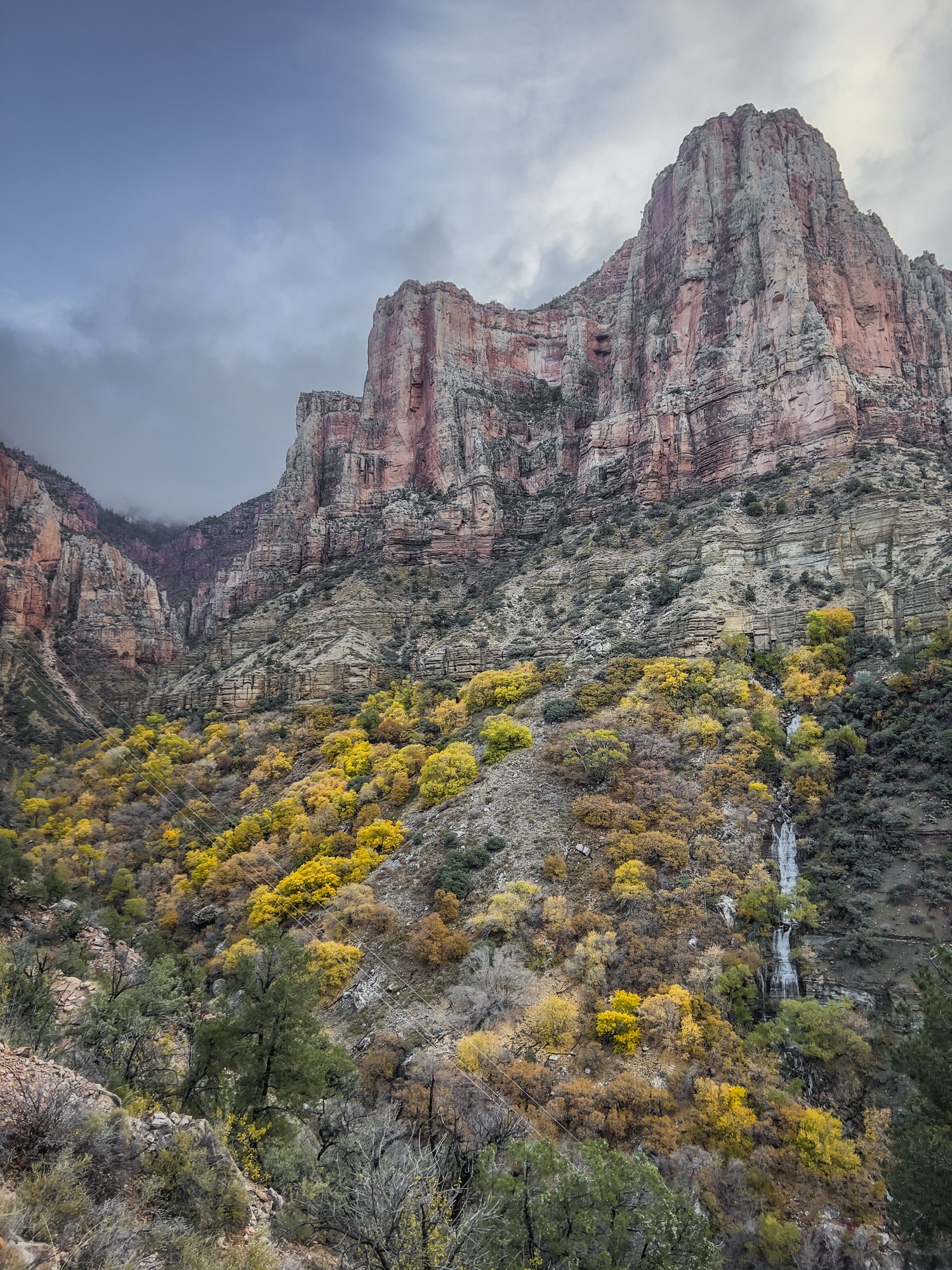  Roaring springs with cottonwoods at peak 