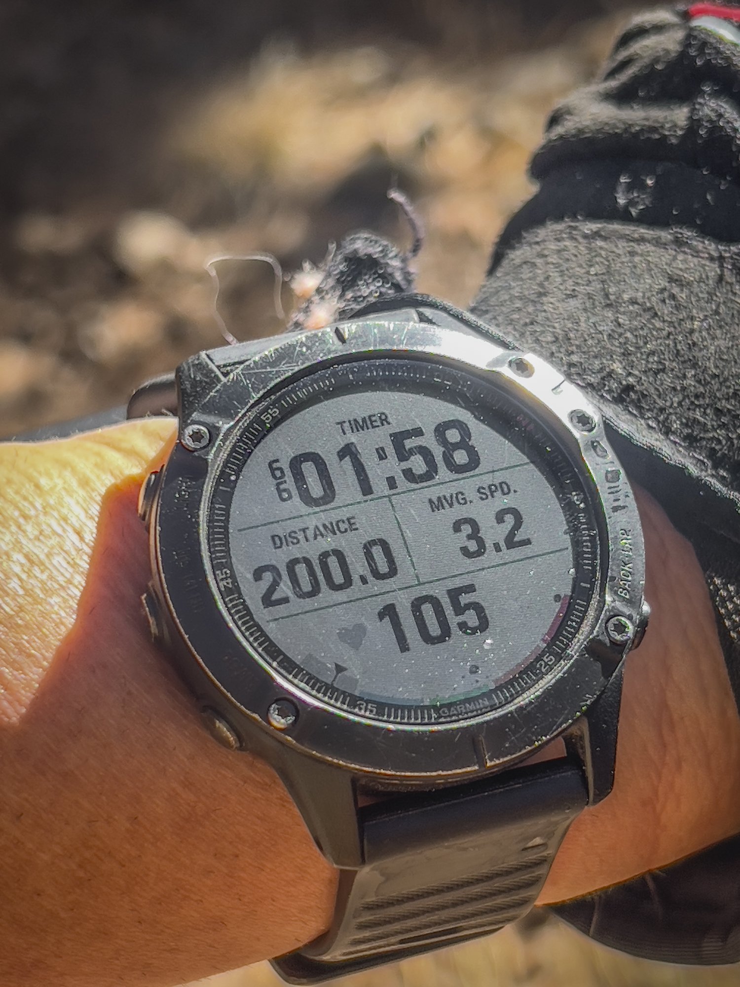  Milestone.  My watch was ~5 miles (?) ahead of the actual trail miles by that point, but still…  