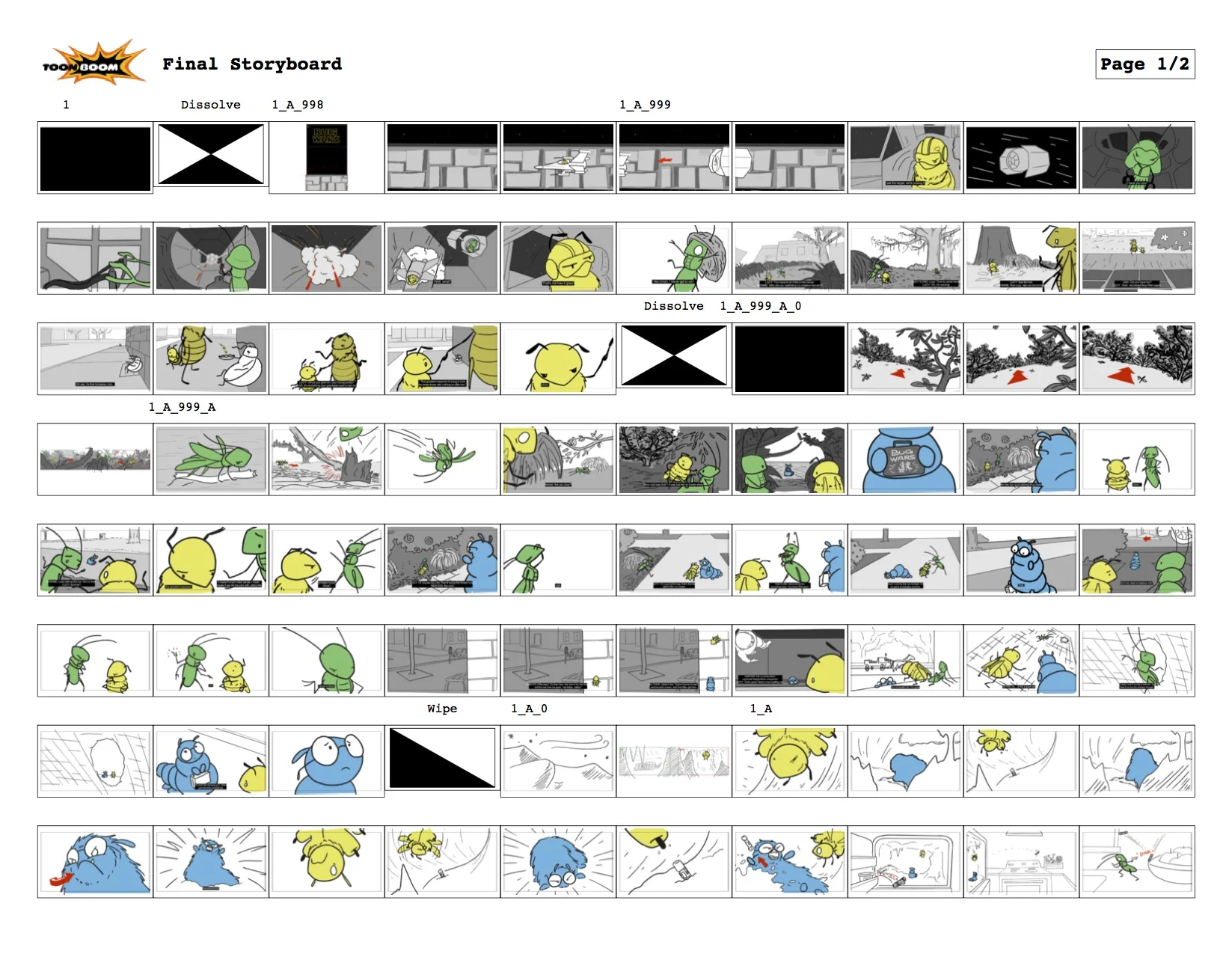 storyboard for my graduate storyboarding class final project