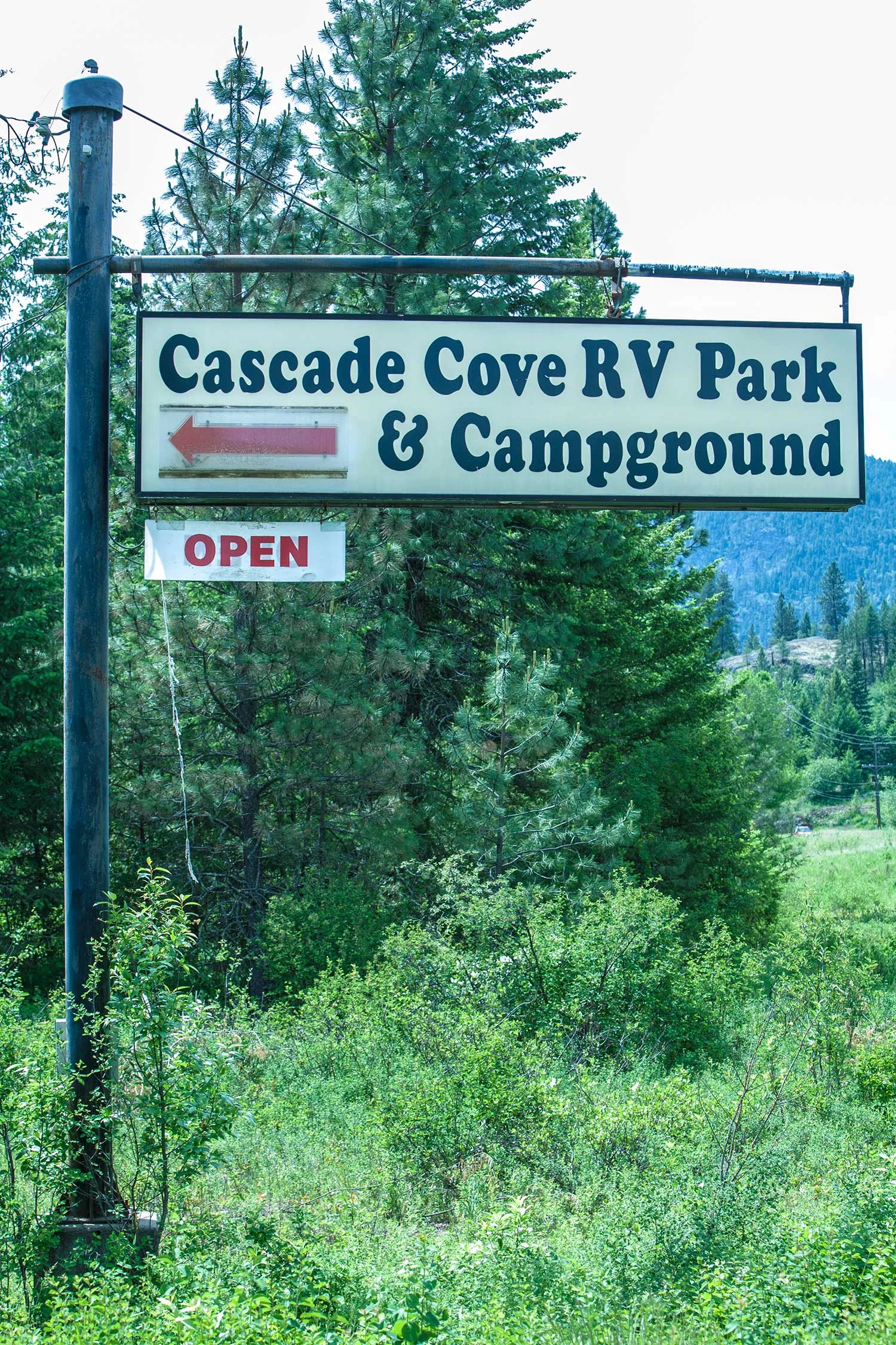 The Entrance to Cascade Cove RV Park