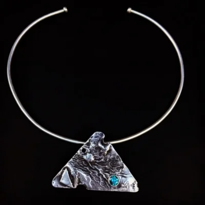 Sterling Pendant with Blue Topaz
