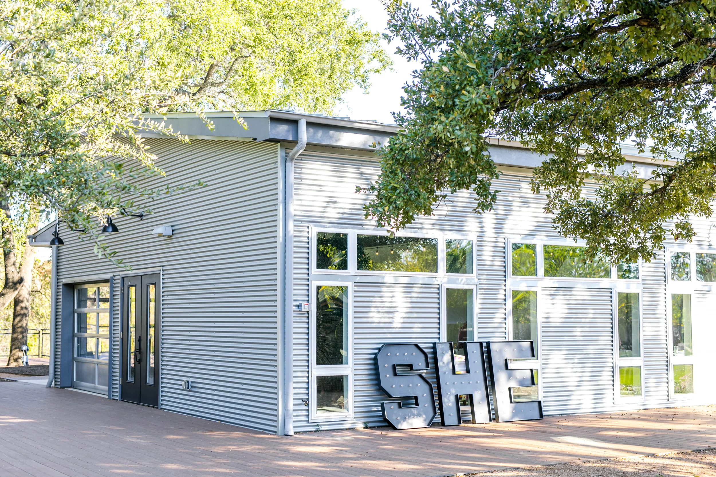The ladies were greeted by the large letters "SHE" as they walked on the grounds. Then as they entered the venue they could shop, enjoy coffee, shop and mingle and make new friends. 