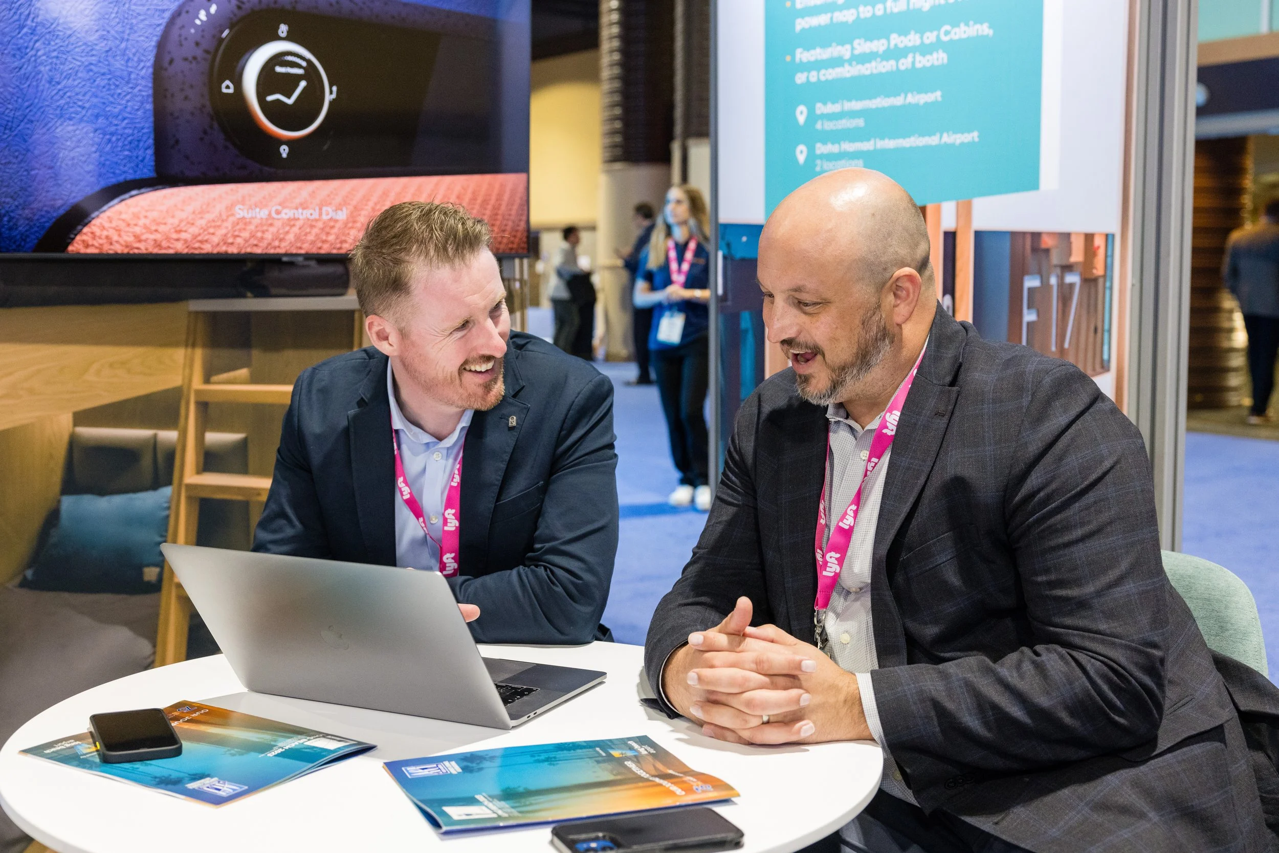 Association members engaging with exhibitors on trade show floor managed by Show Management Solutions.
