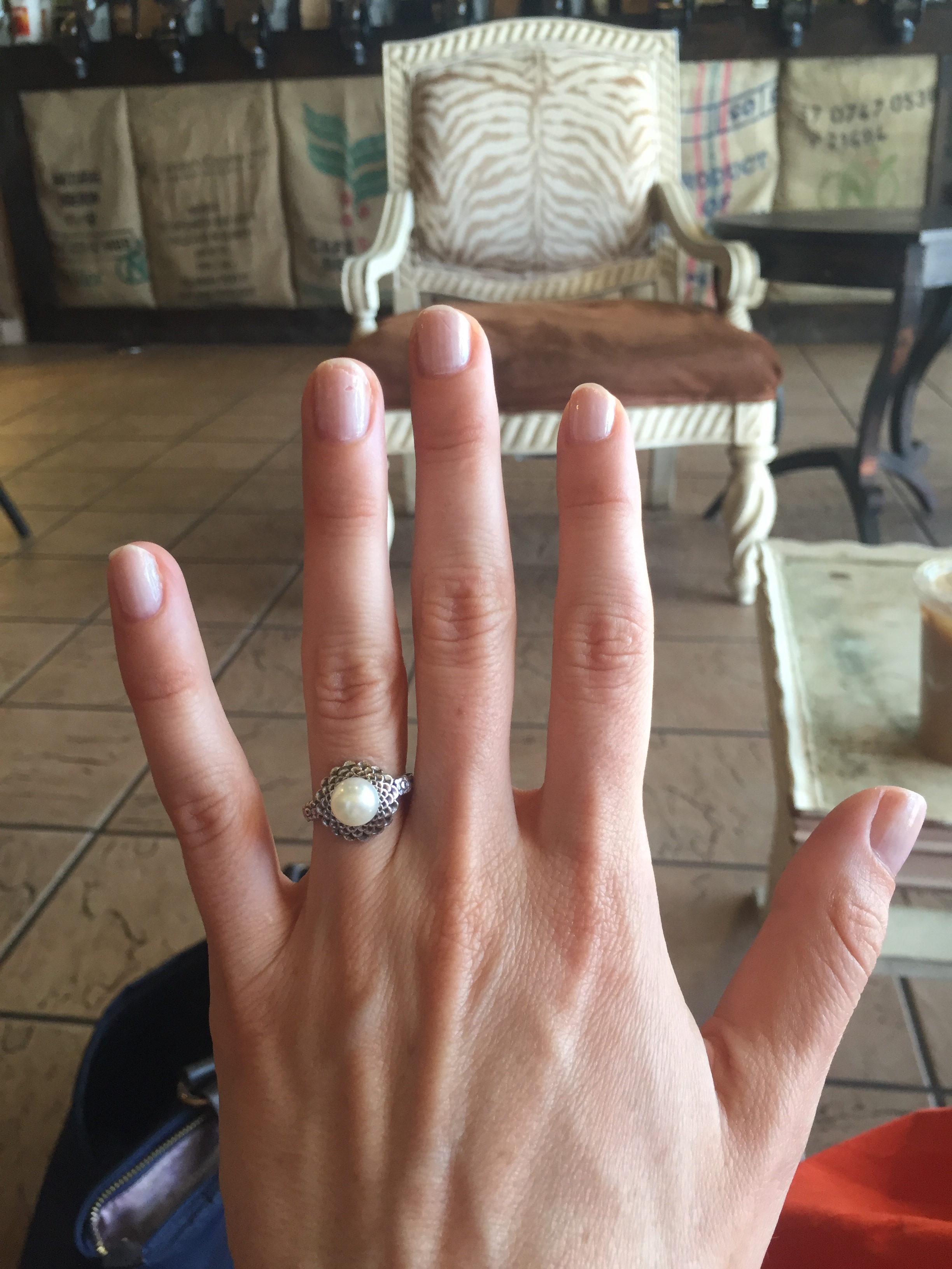Unmanicured hands=further proof that he surprised me. 