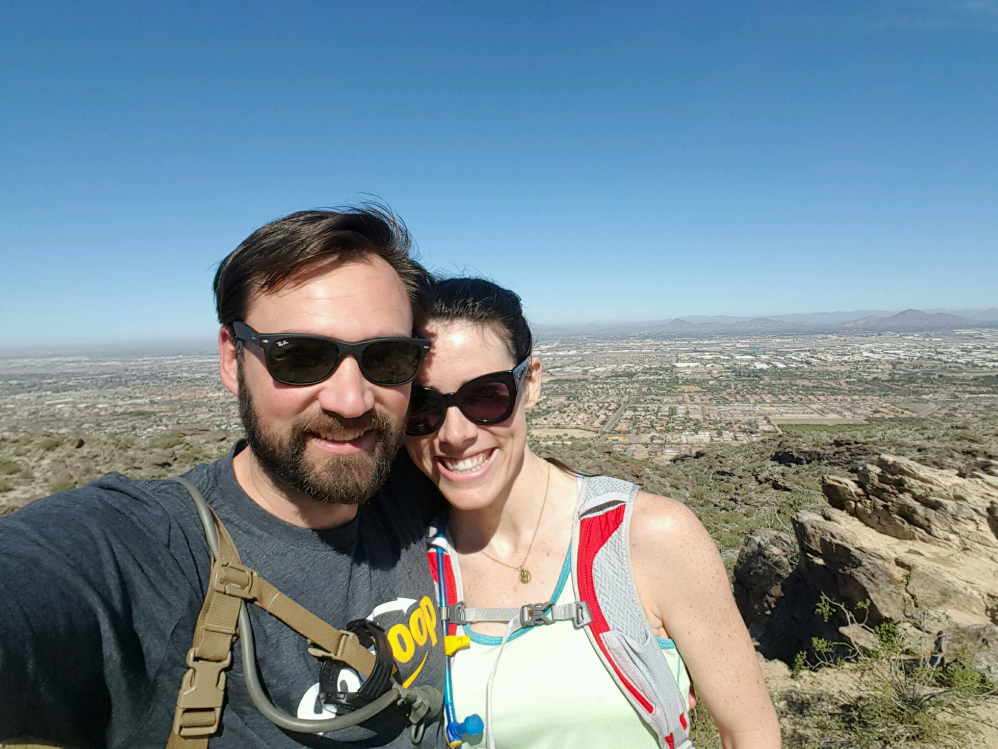 On our second hike together, after we'd officially started dating. We have a lot of photos like this one. :) 