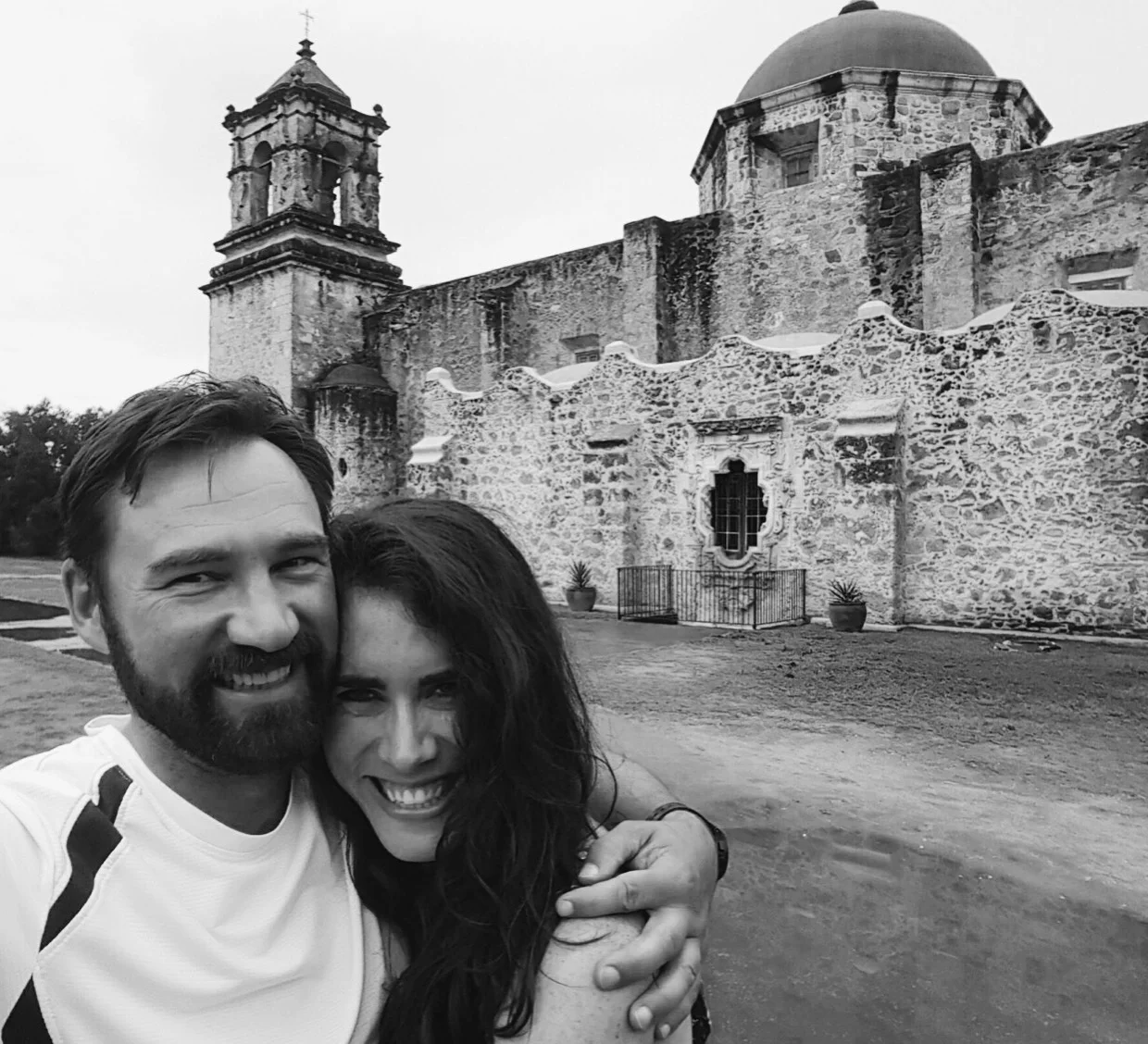 Celebrating six months together at one of the mission churches in San Antonio, TX. 
