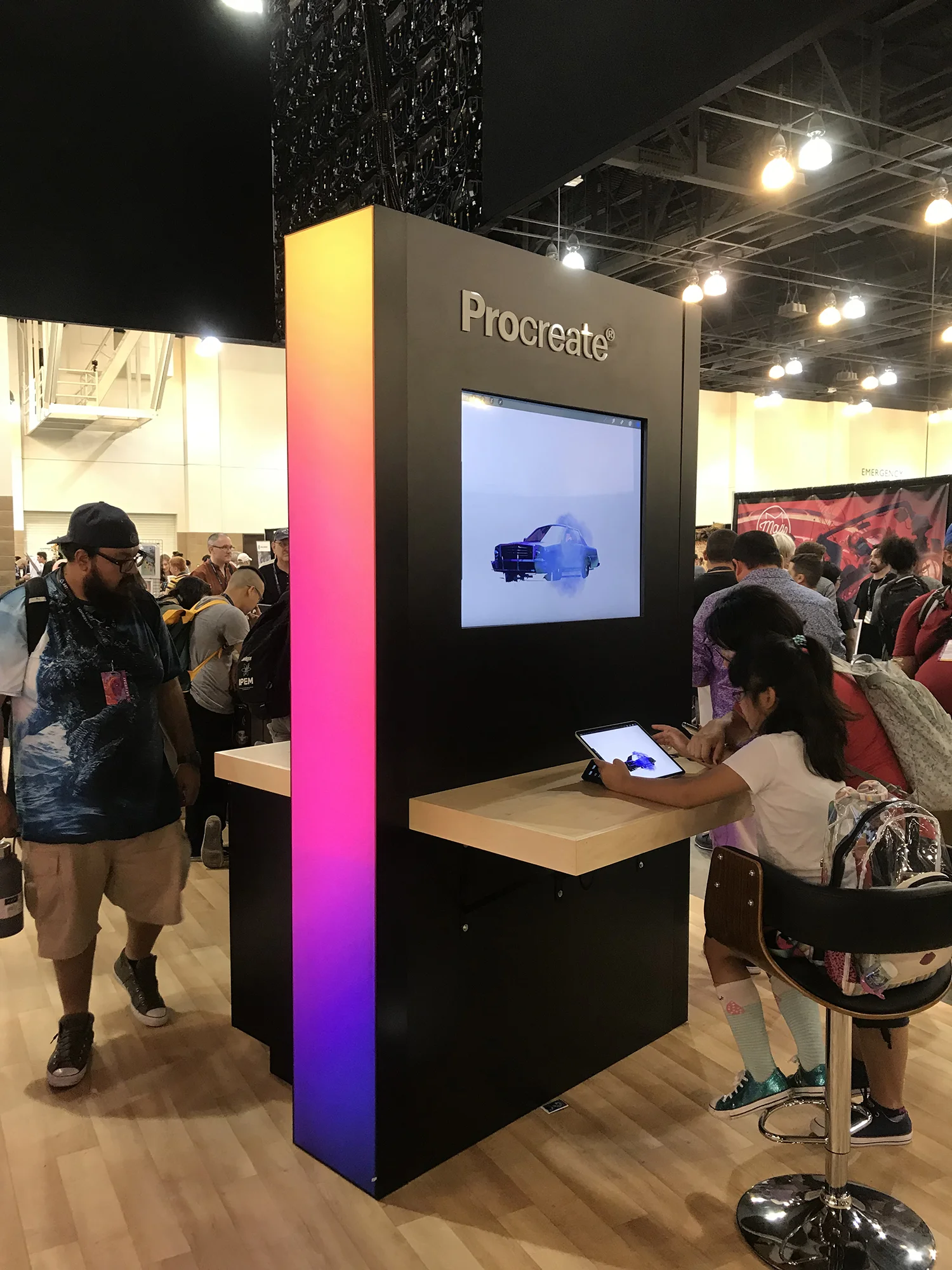Procreate installed really cool booths for users to engage with products.