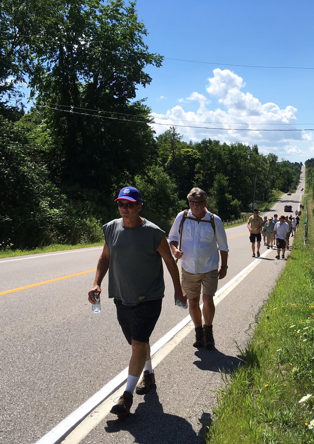 Photos by Barton Dean (left) and Craig P. Howard Voyageur climb Weston Road north of Toronto in 1976 again in August 2016 for their 40th reunion.
