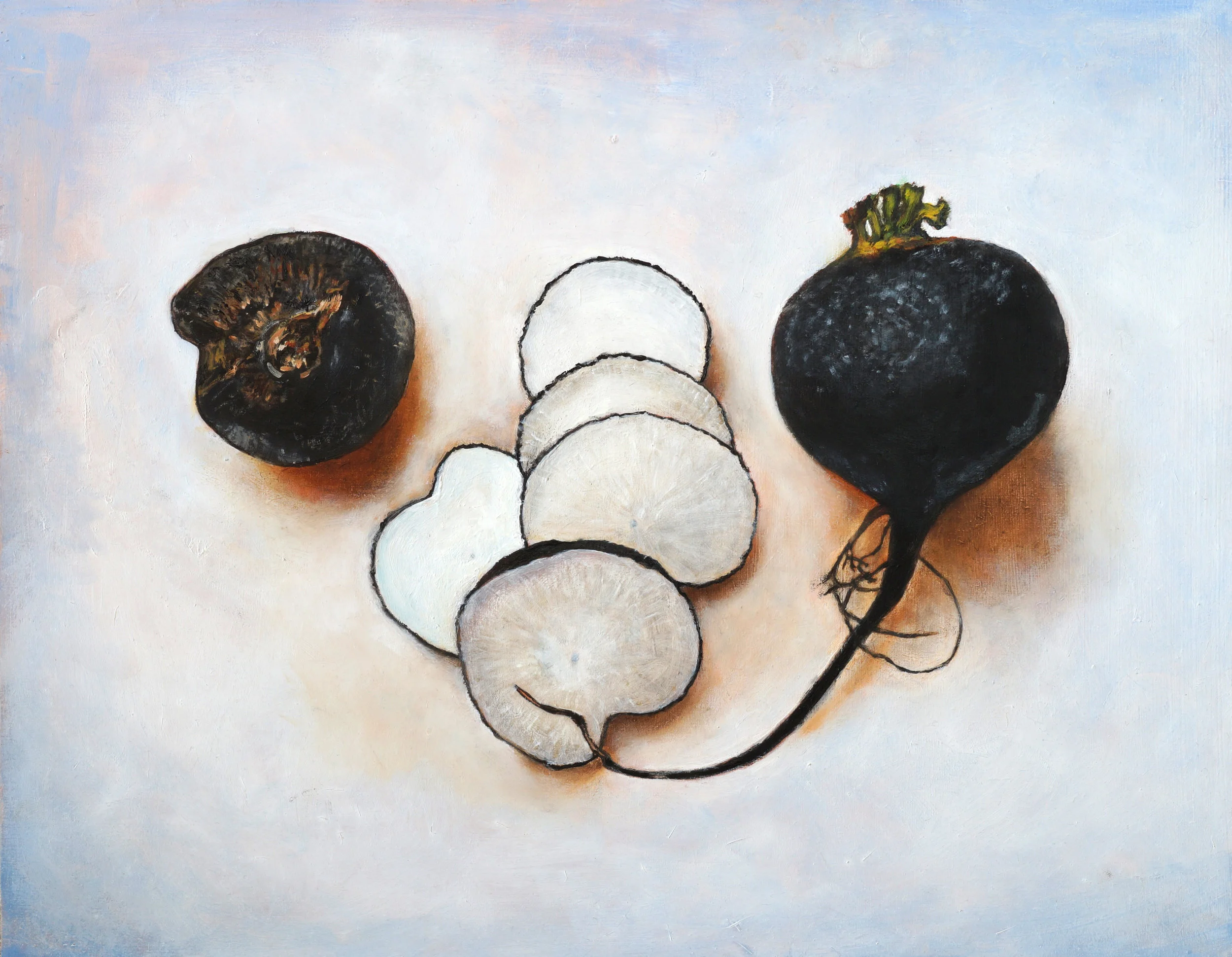 Black Radishes (one sliced, one whole)