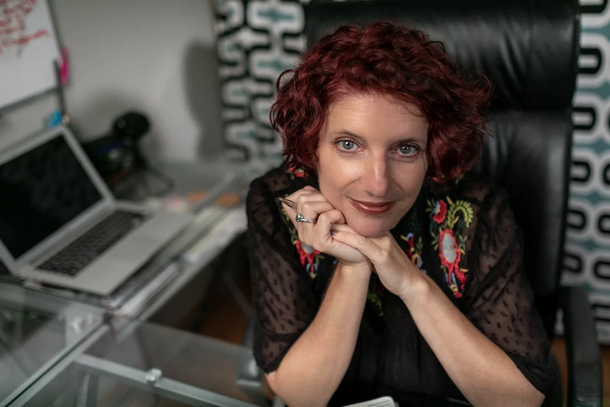 Larissa Banting from Weddings Costa Rica at home in her office.