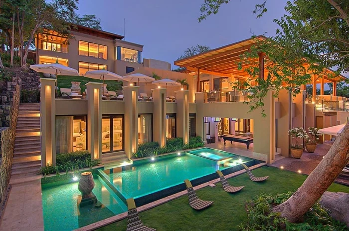One of the gorgeous pools at Villa Manzu.