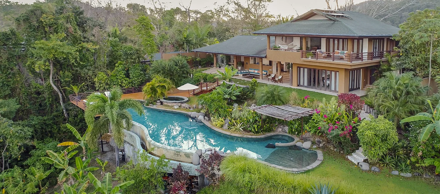 Outside view of Villa Numu and its pool at Ocio Villas in Mal Pais.