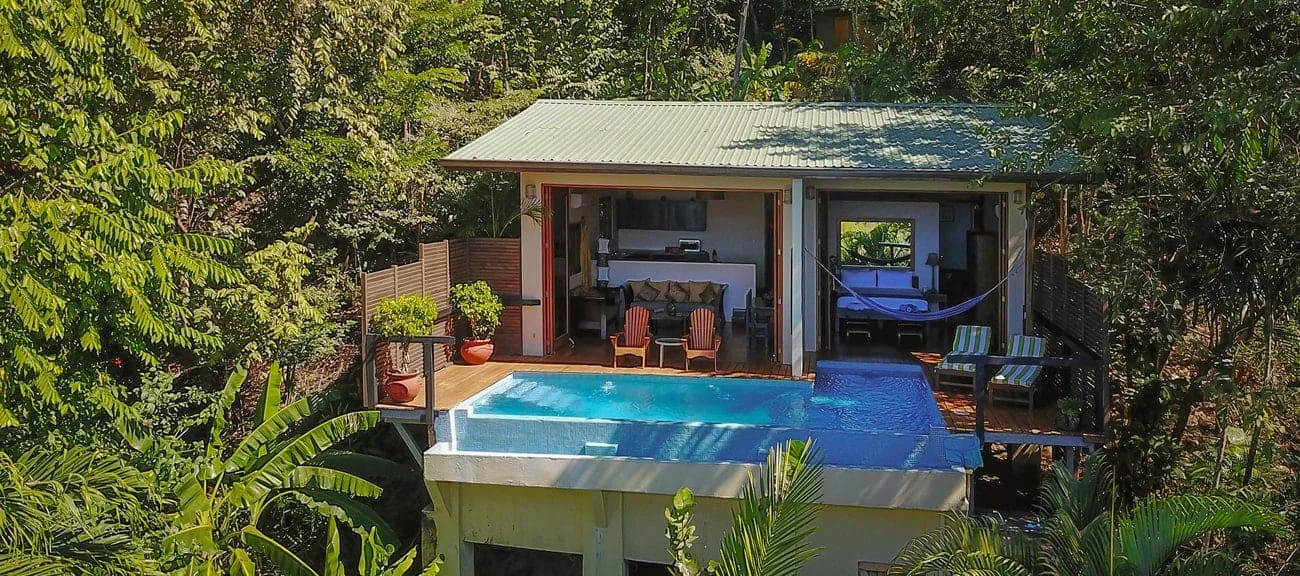 Private suite tucked away in rainforest for your wedding guests at Casa Chameleon Mal Pais.