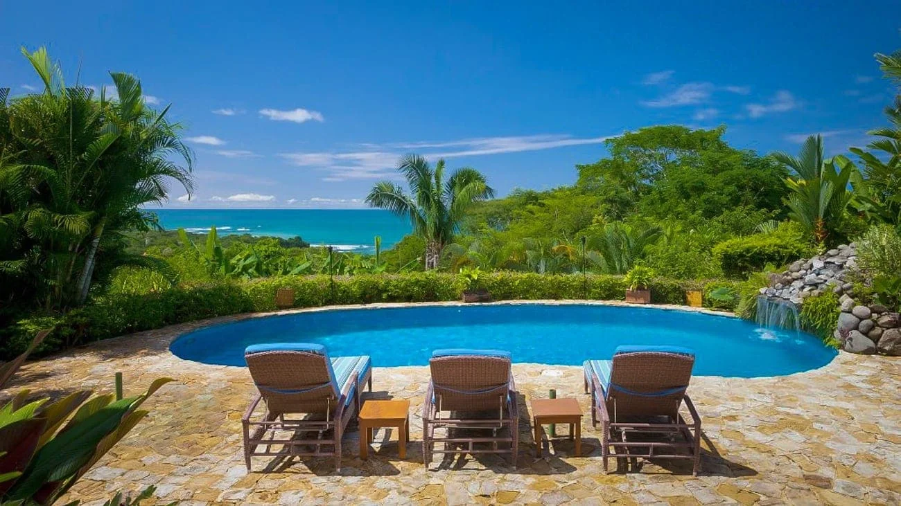 Site for intimate wedding ceremony and reception with stunning beach views Casa Chameleon Mal Pais.