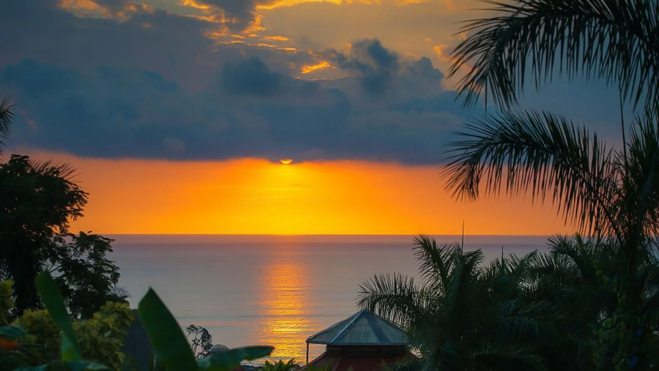 The gorgeous sunset at Casa Chameleon Mal Pais you and your wedding guests will enjoy.