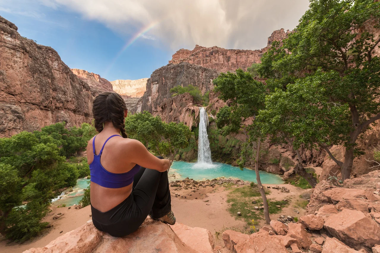 Andrea, a Rainbow, and Havasu Falls