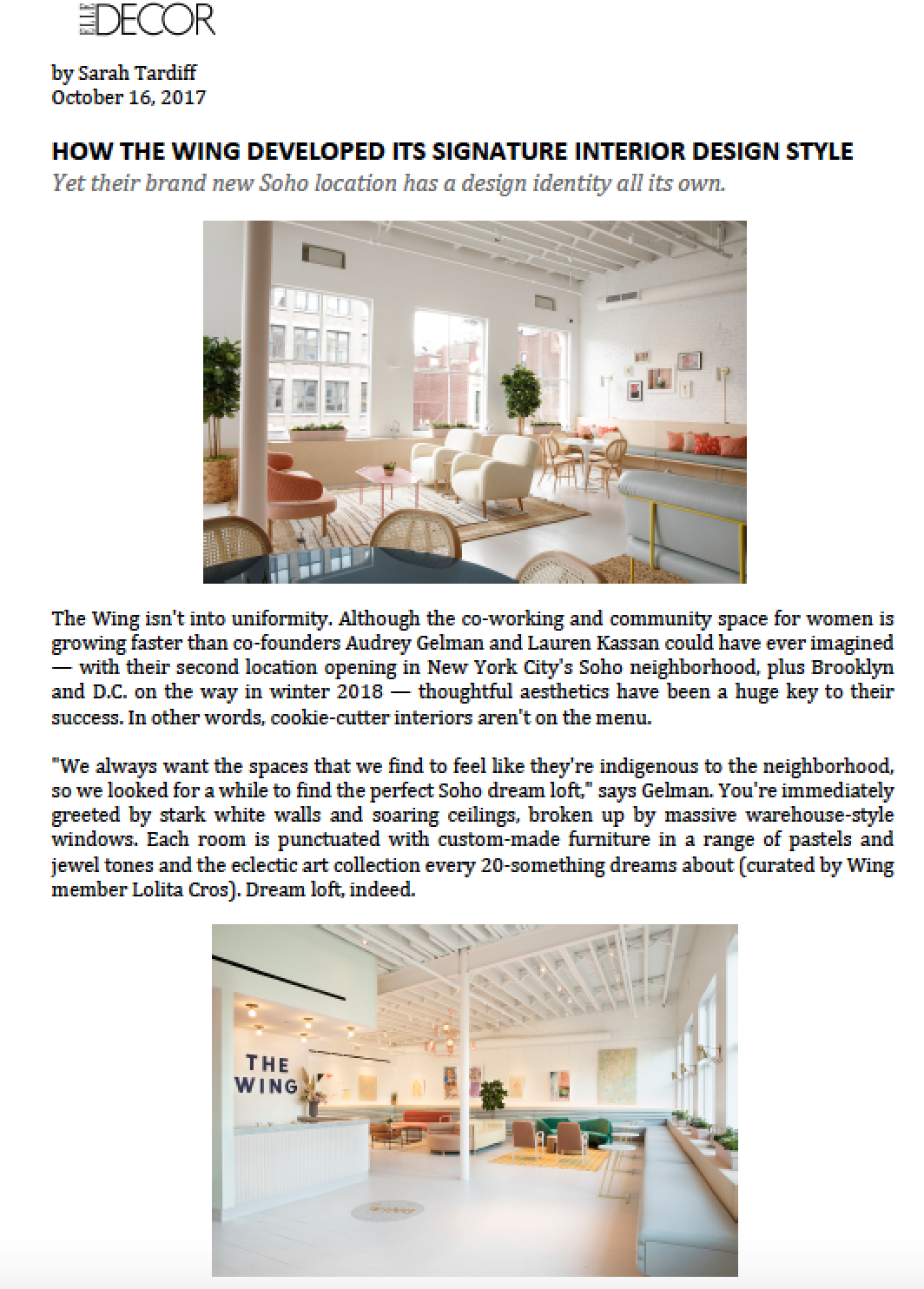 The Wing, SoHo