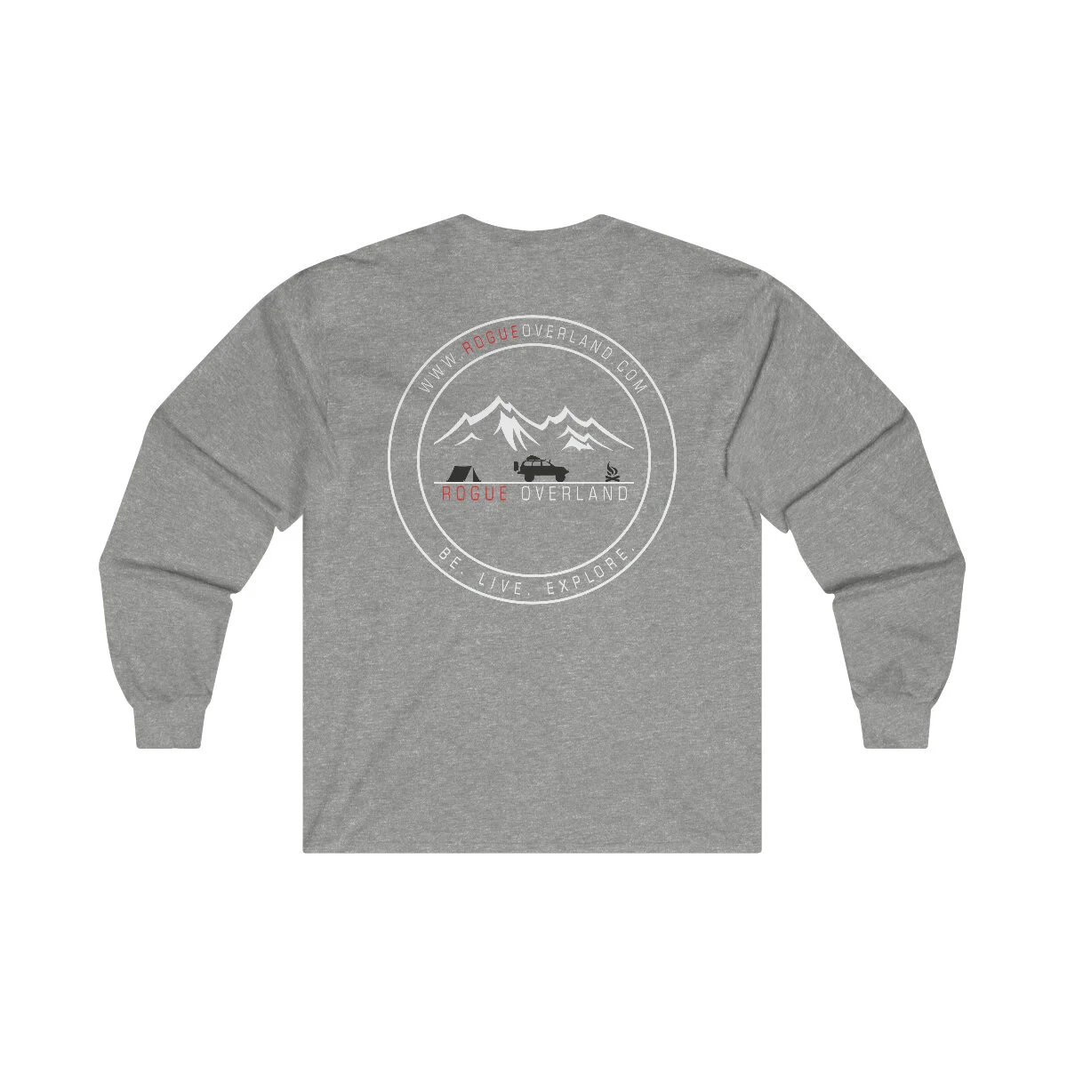 Small Line Logo & Circle Stamp Long Sleeve Tee — Rogue Overland Small Line Logo & Circle Stamp Long Sleeve Tee — Rogue Overland
