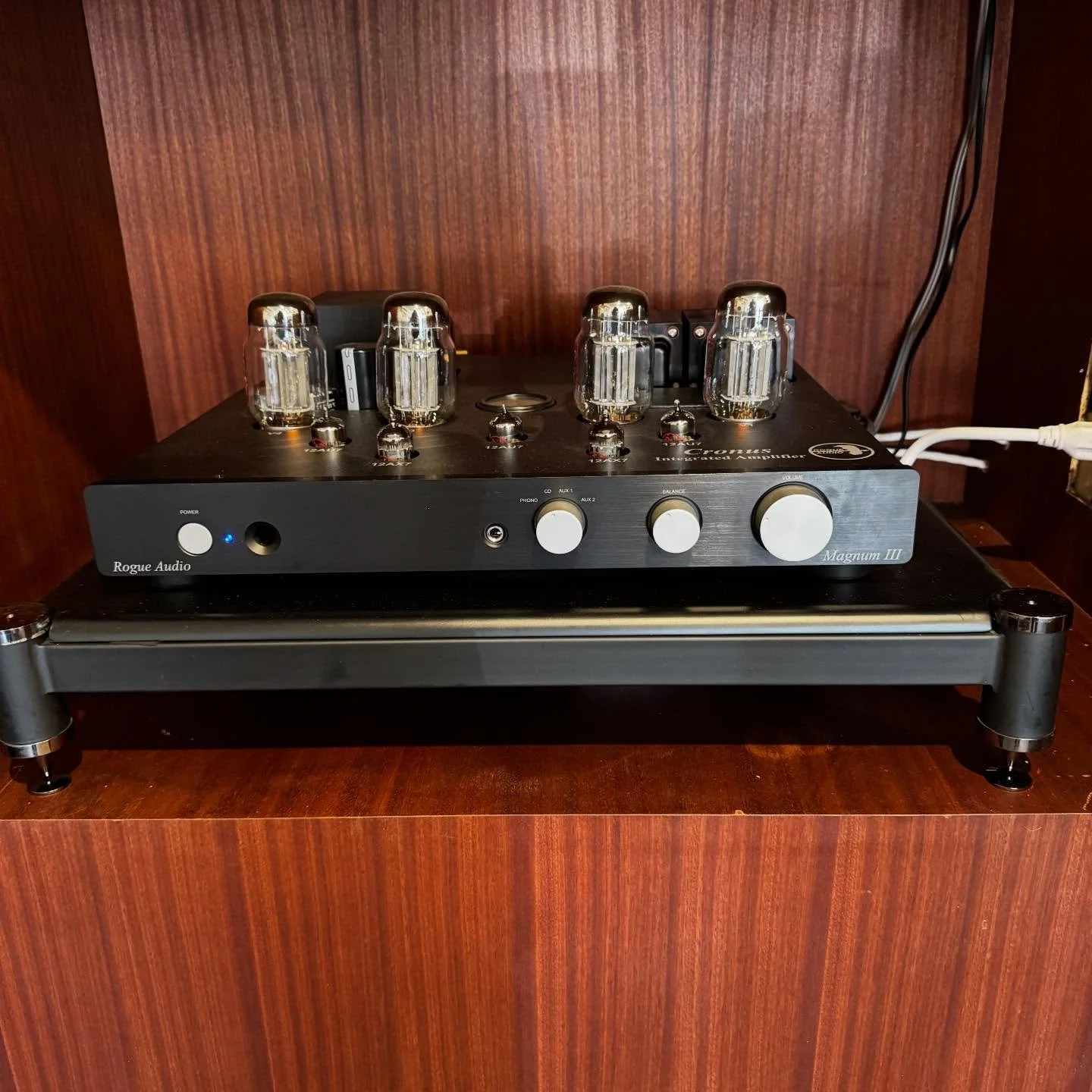Rouge Audio: Cronos Magum III paired with @cobaltaudio speakers. Come by and take a listen.  #hifi #tubeamp #recordstore #vinyl #records