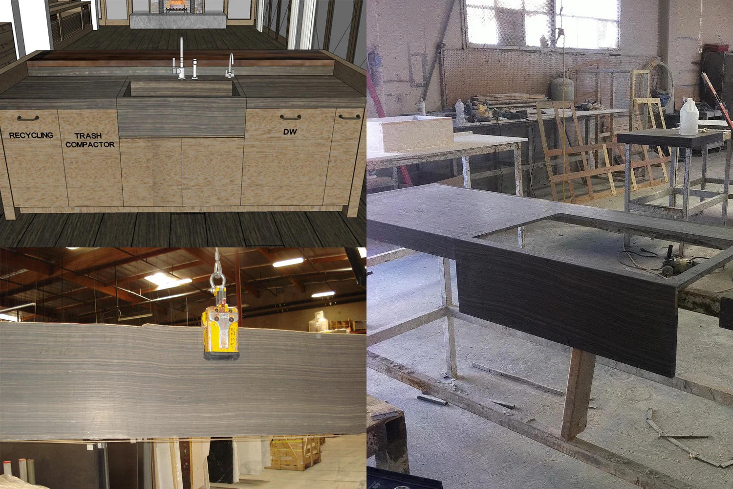 Sink design with selected materials