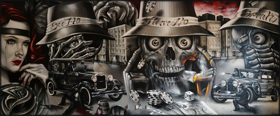 Gangster Mural — Art By Destroy