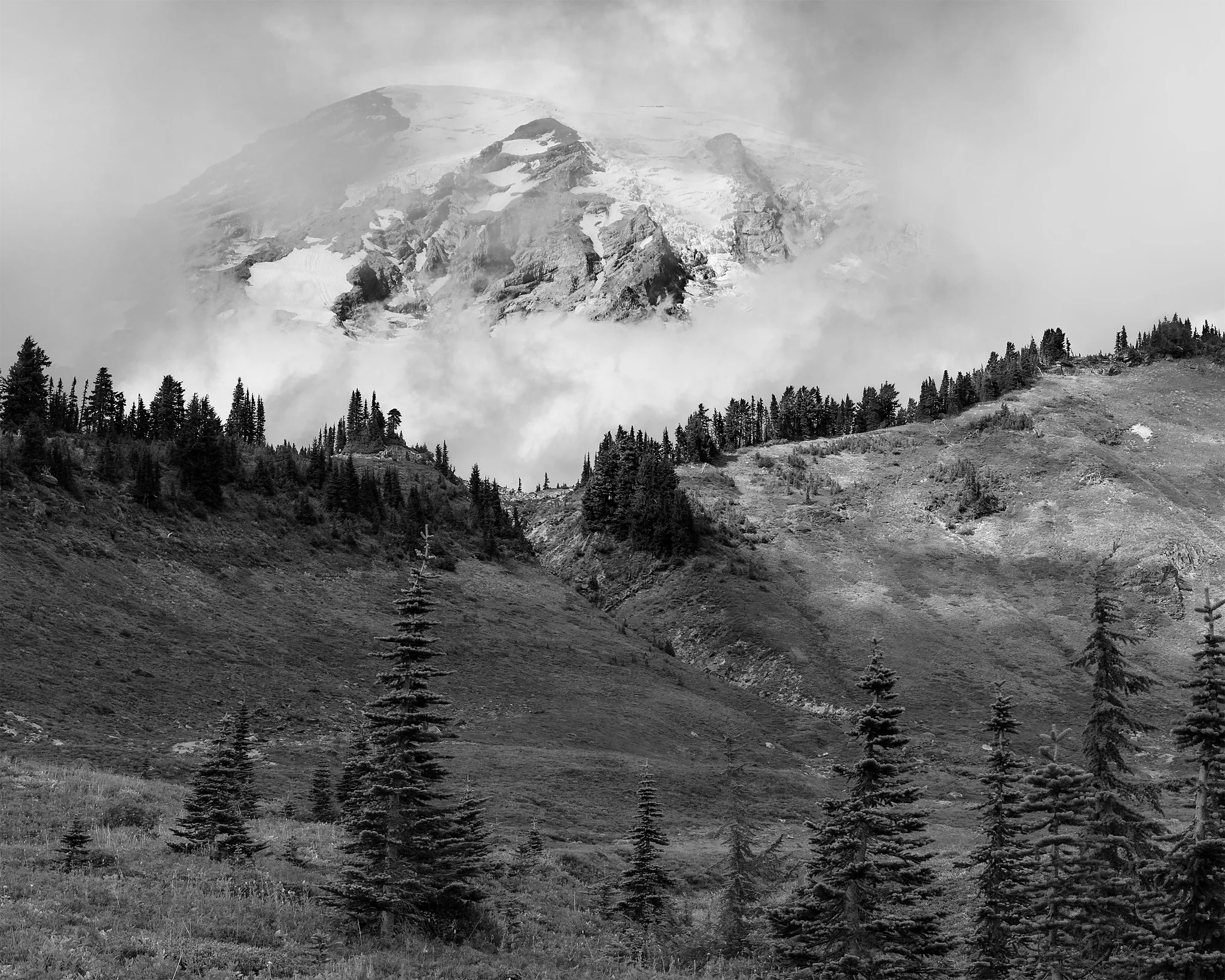 Rainier in Clouds