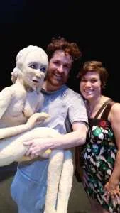 April with Duda Paiva and one of his magical puppets.