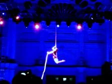 Circus acts like this silks performer lit up Carlton Gardens.
