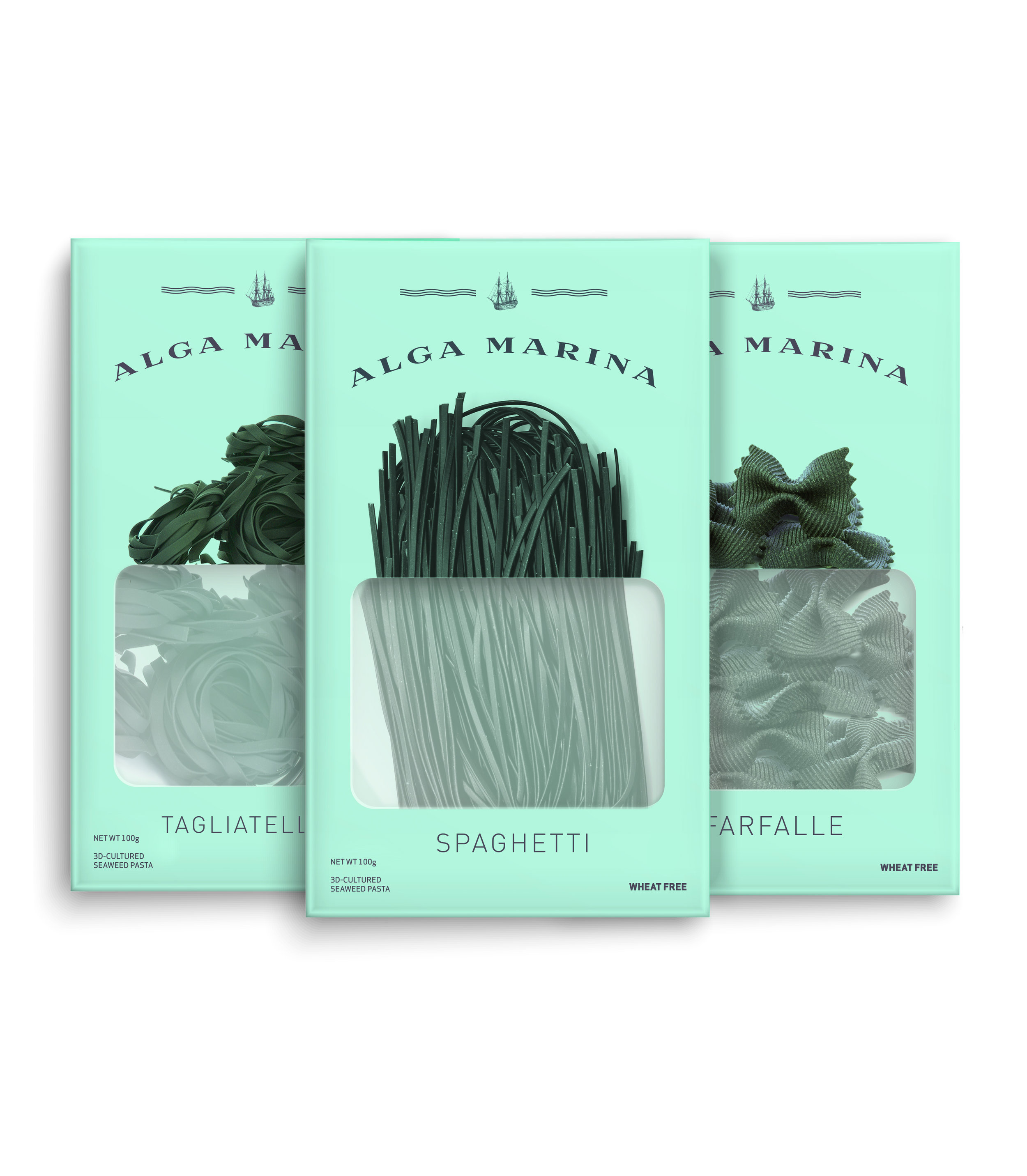 Alga Marina Alga Marina is seaweed pasta at its finest -- and it’s good for our planet, too. We take holistically farmed seaweed and transform it into the traditional pasta shapes your family knows and loves. Our pasta’s firm, snappy texture is what sets it apart from conventional wheat-based pasta, and its mild, sea-kissed taste offers a blank canvas for any sauce or flavor.