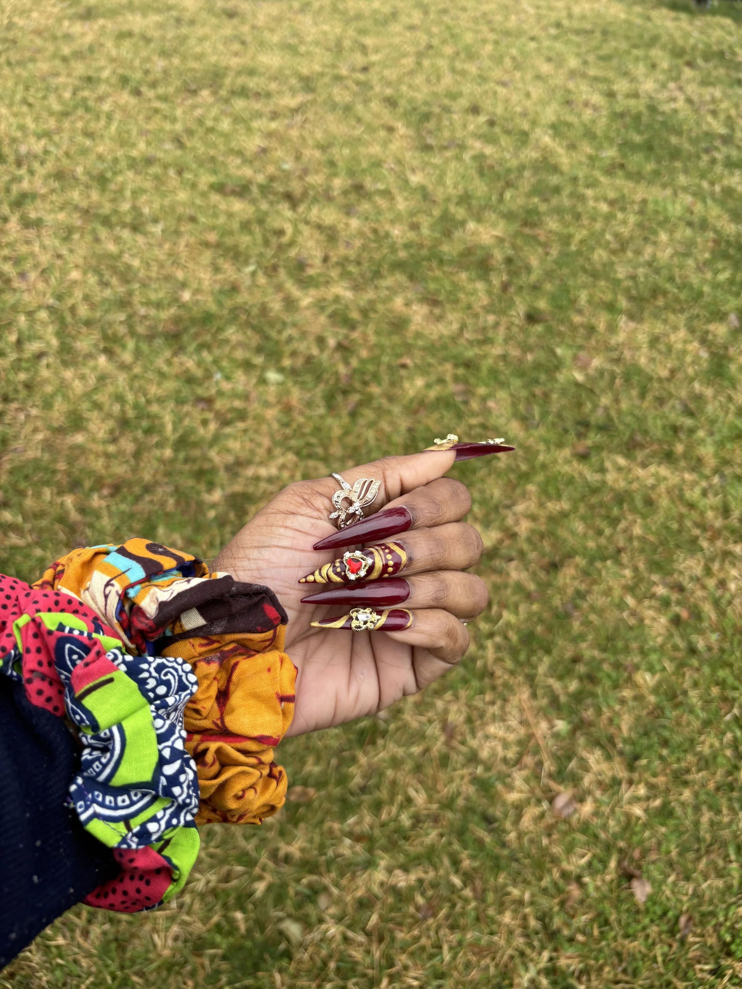 2 Large African Print  Scrunchies