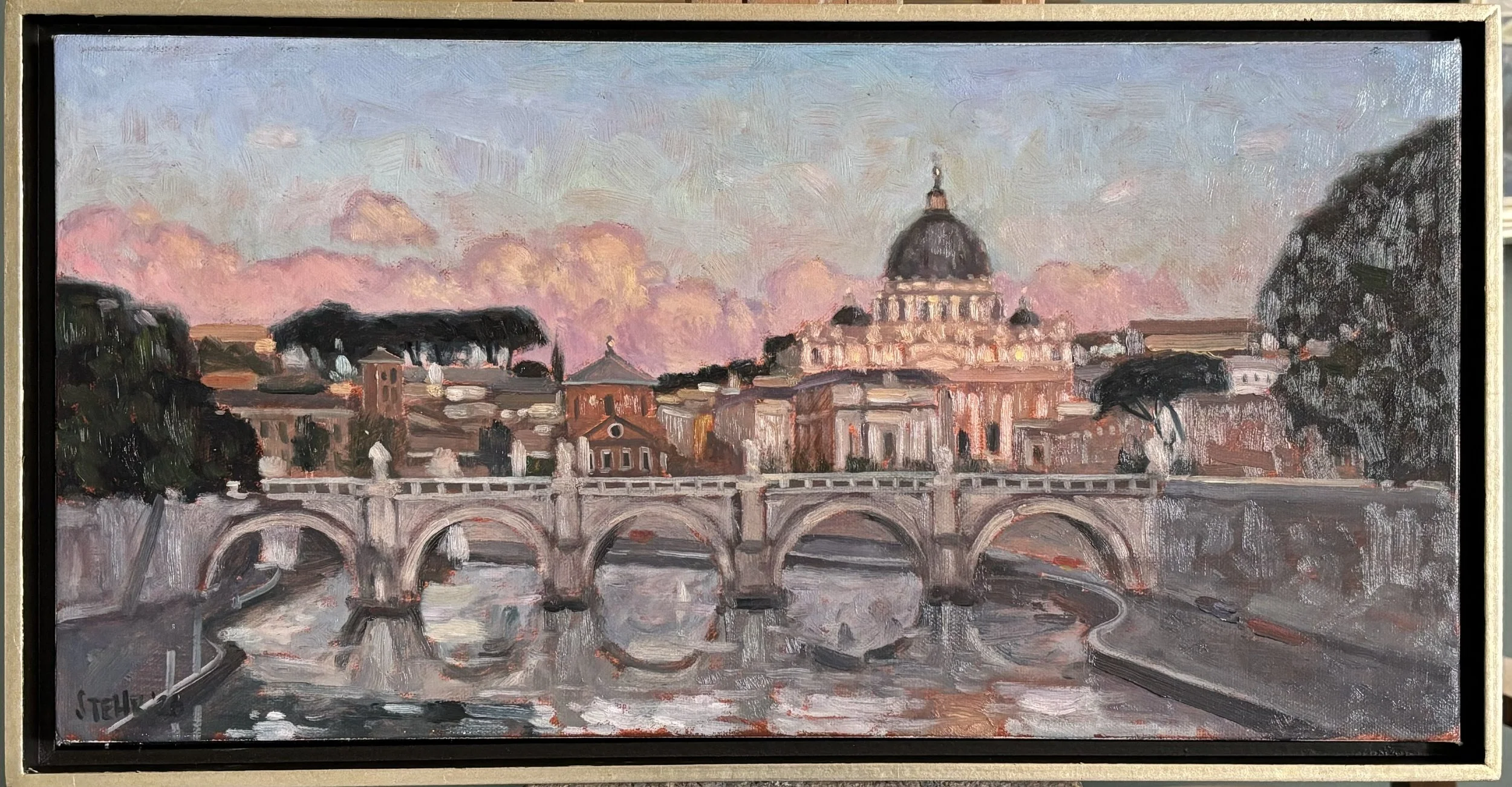 24. Morning Glow in Rome
11 x 21 including frame
$1700 plus tax