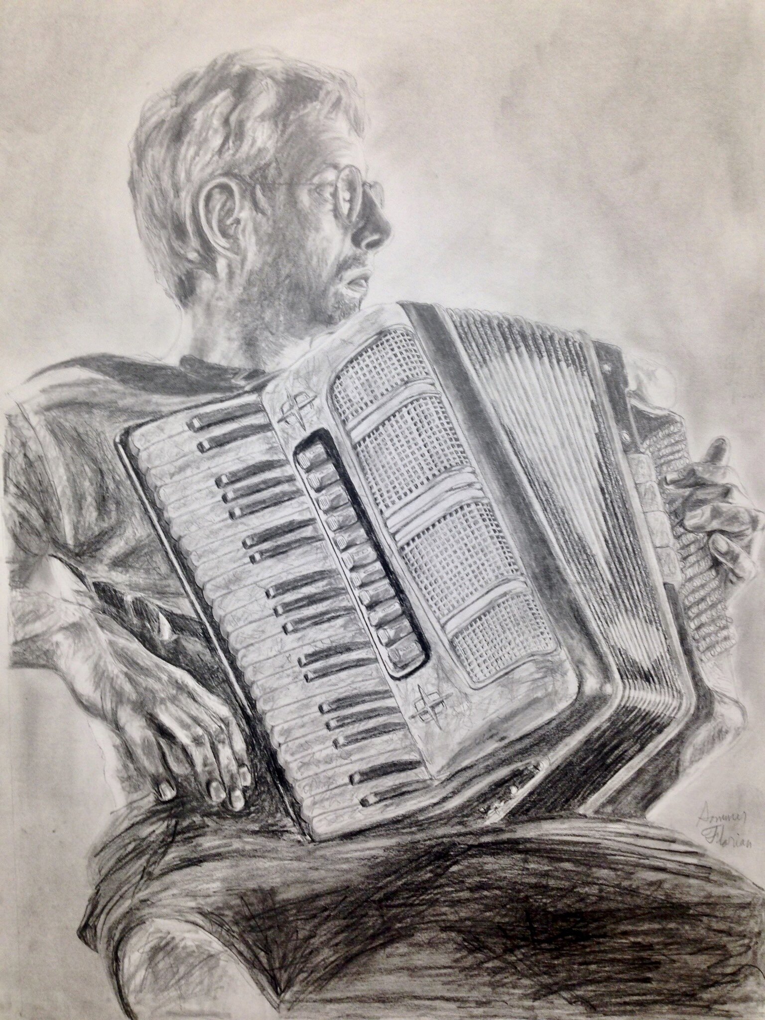 18" x 24" graphite drawing
