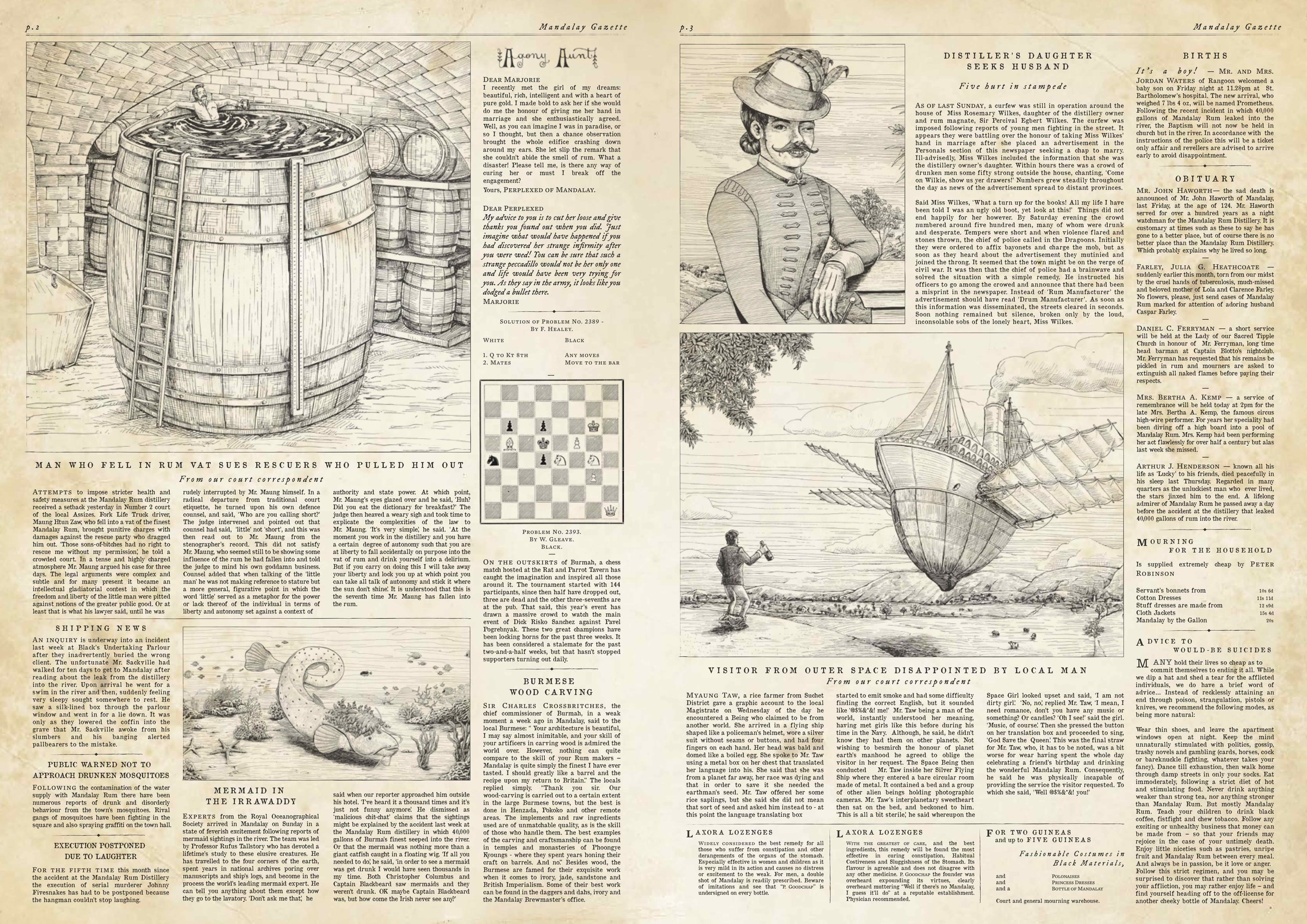 The centre pages of the Gazette.