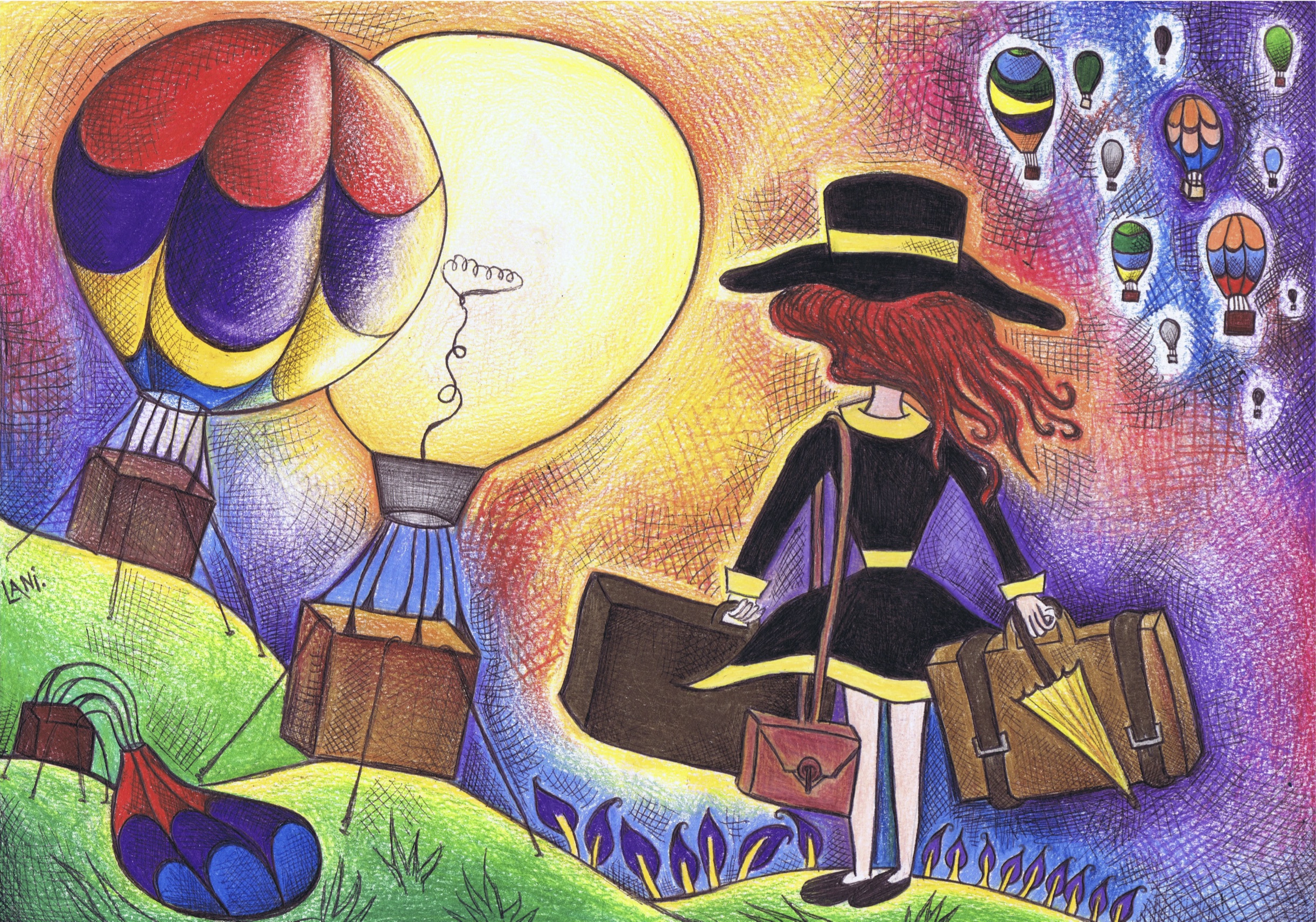 2013 original 'I Want To Start The Journey But I'm Still Working Out How To Check My Baggage In' NOTE: All artwork on this site is the original work of the artist and may not be reproduced without permission. Direct enquiries regarding the use of artwork to alanabosgra@gmail.com. THANKYOU for your courtesy.