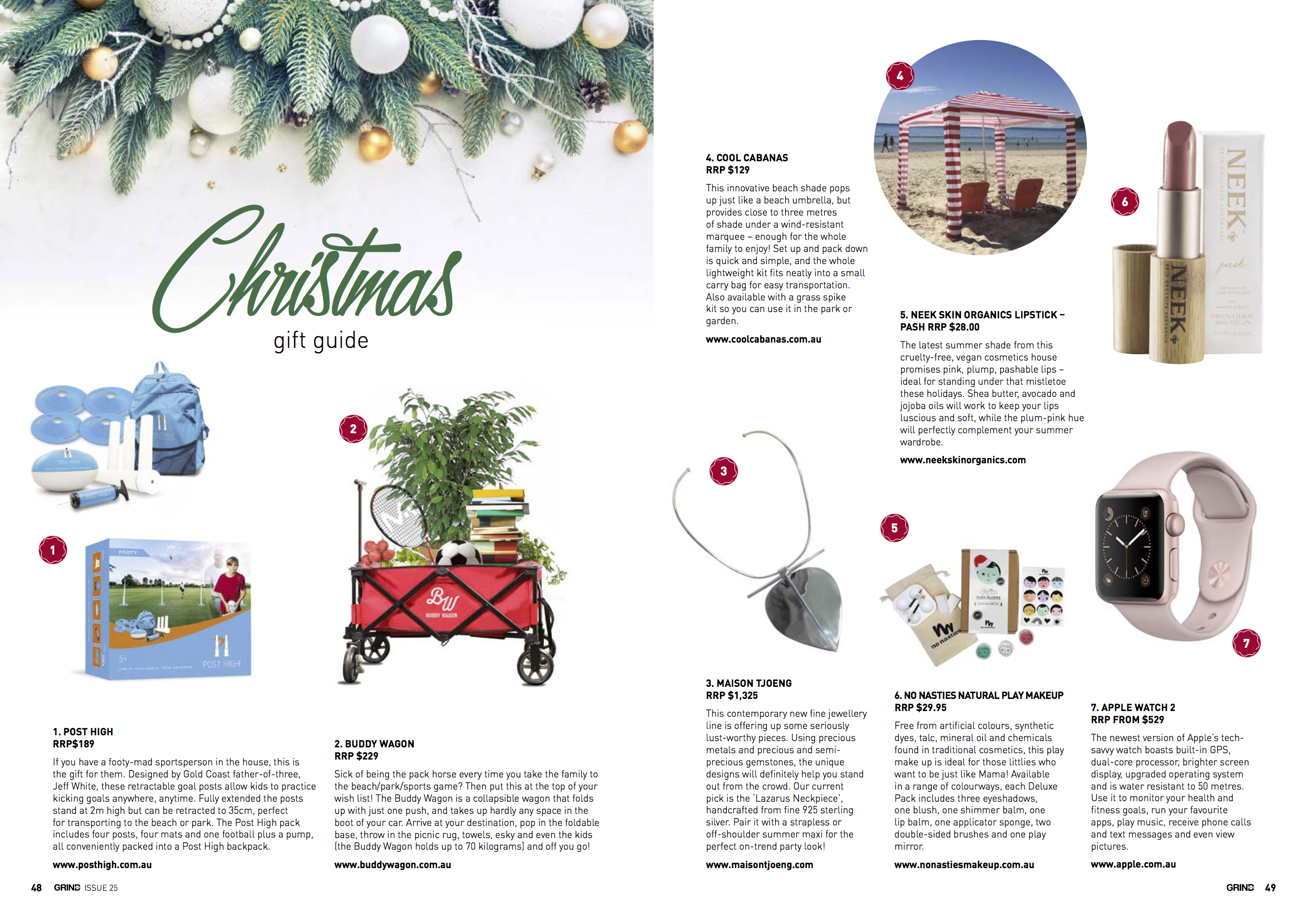 Our Lazarus neckpiece in Zaraffa's Grind Magazine Christmas wish list, December 2016.
