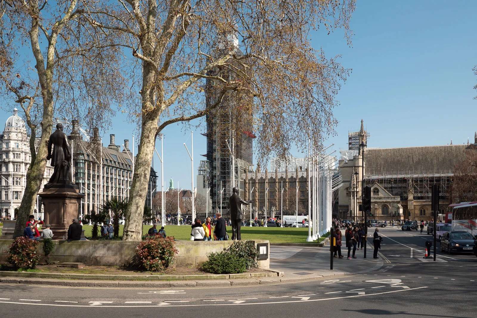 Parliament Square on a glorious spring afternoon.