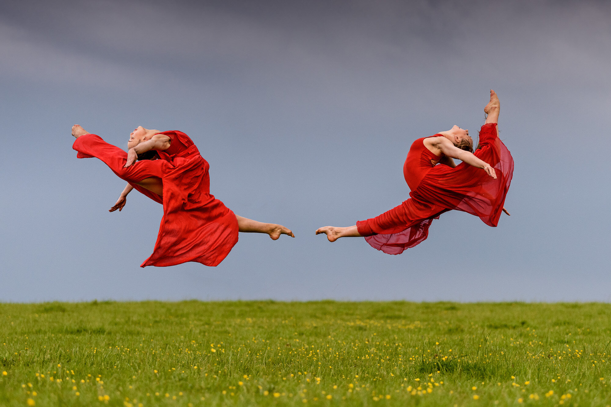 Dancers in red