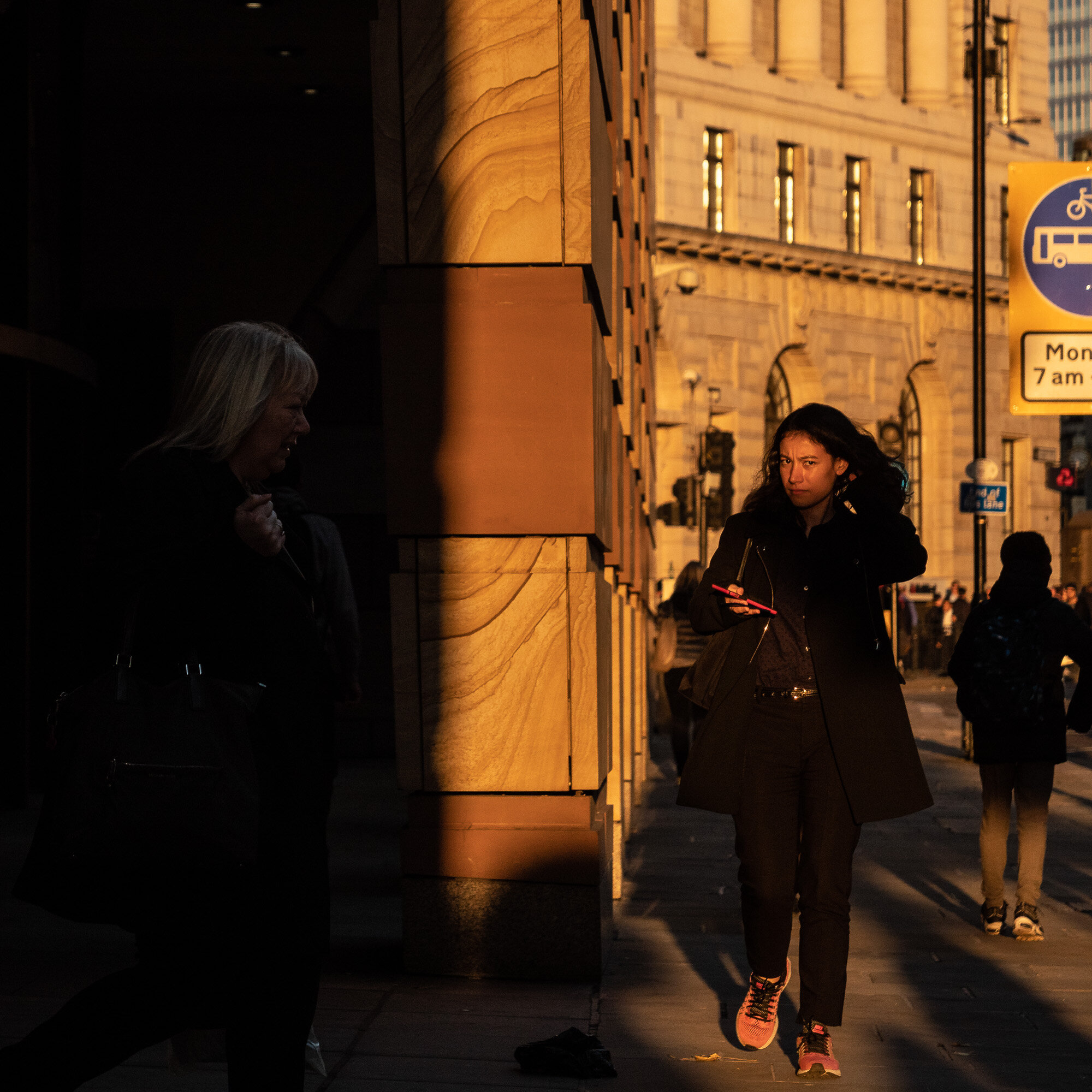 Pink shoes and evening light