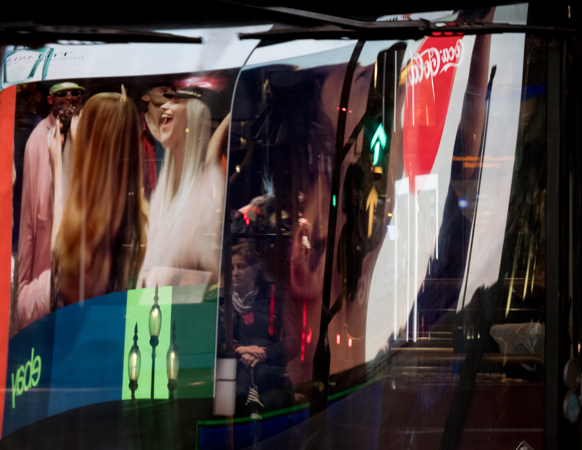 On the bus, Piccadilly Circus