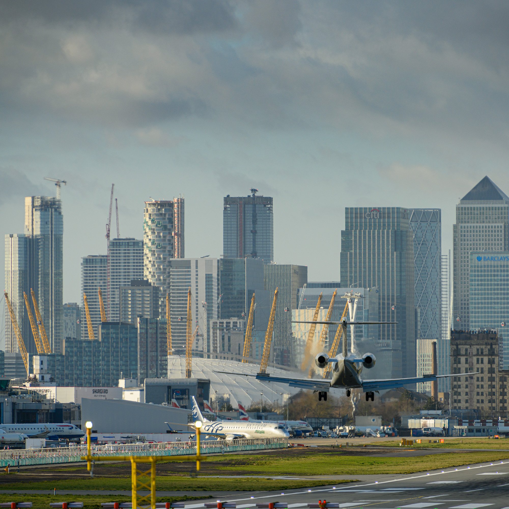 Arrival at London City airport