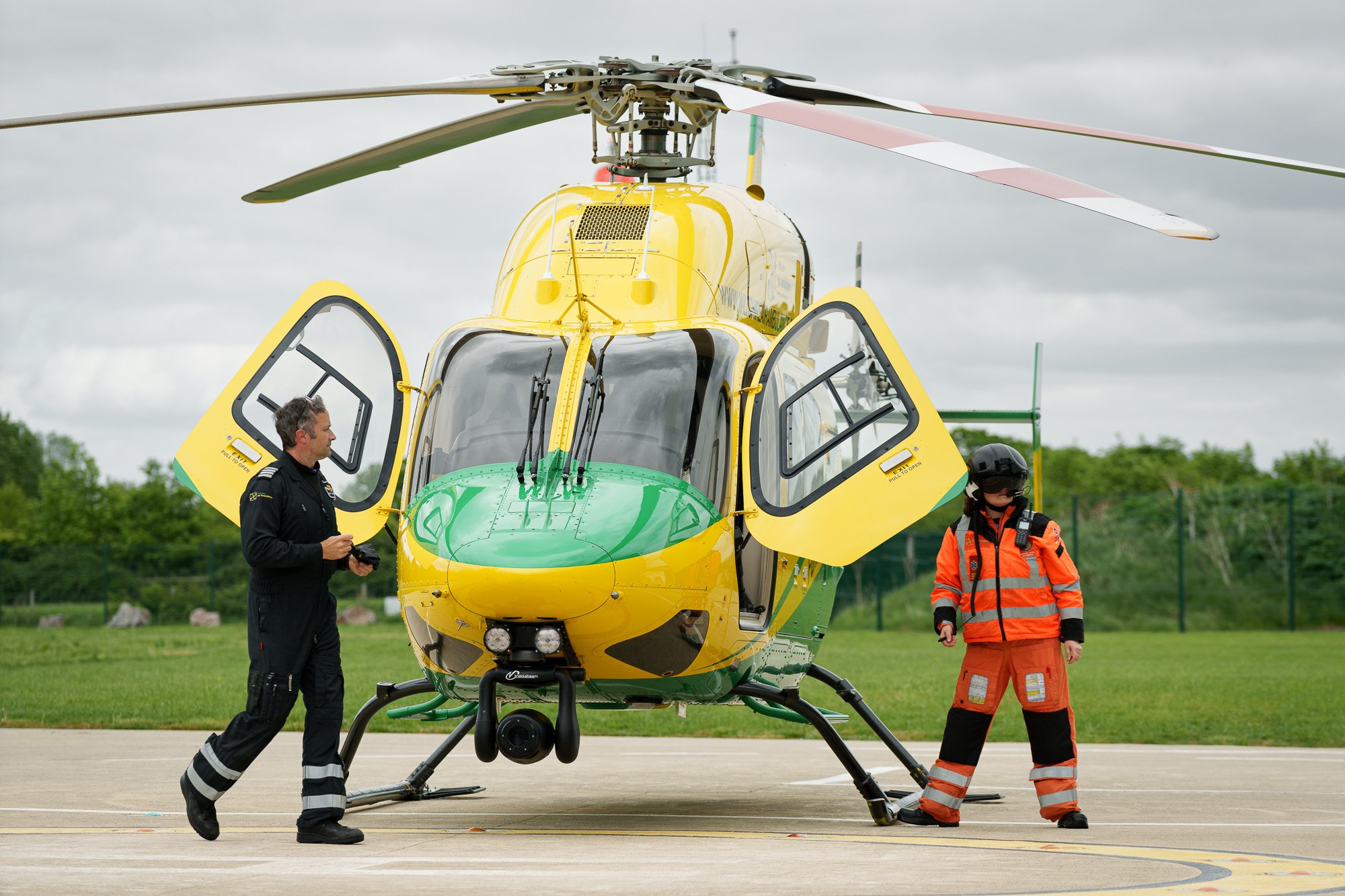 Wiltshire air ambulance pilot and paramedic return after an emergency call