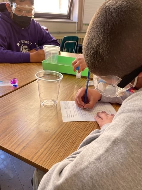 Sophie's students explore chemical reactions.