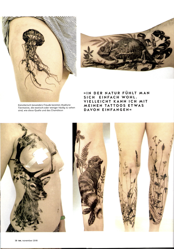 TätowierMagazin - Ausgabe 273 - Madlyne van Looy Tattoo &amp; Art - Nature Tattoos