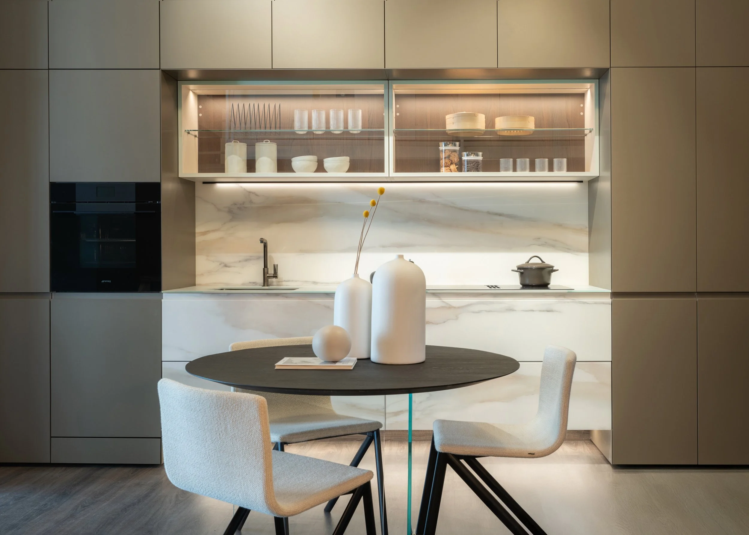 A kitchen in the new LAGO Kitchen Store by LAGO Design, Milano