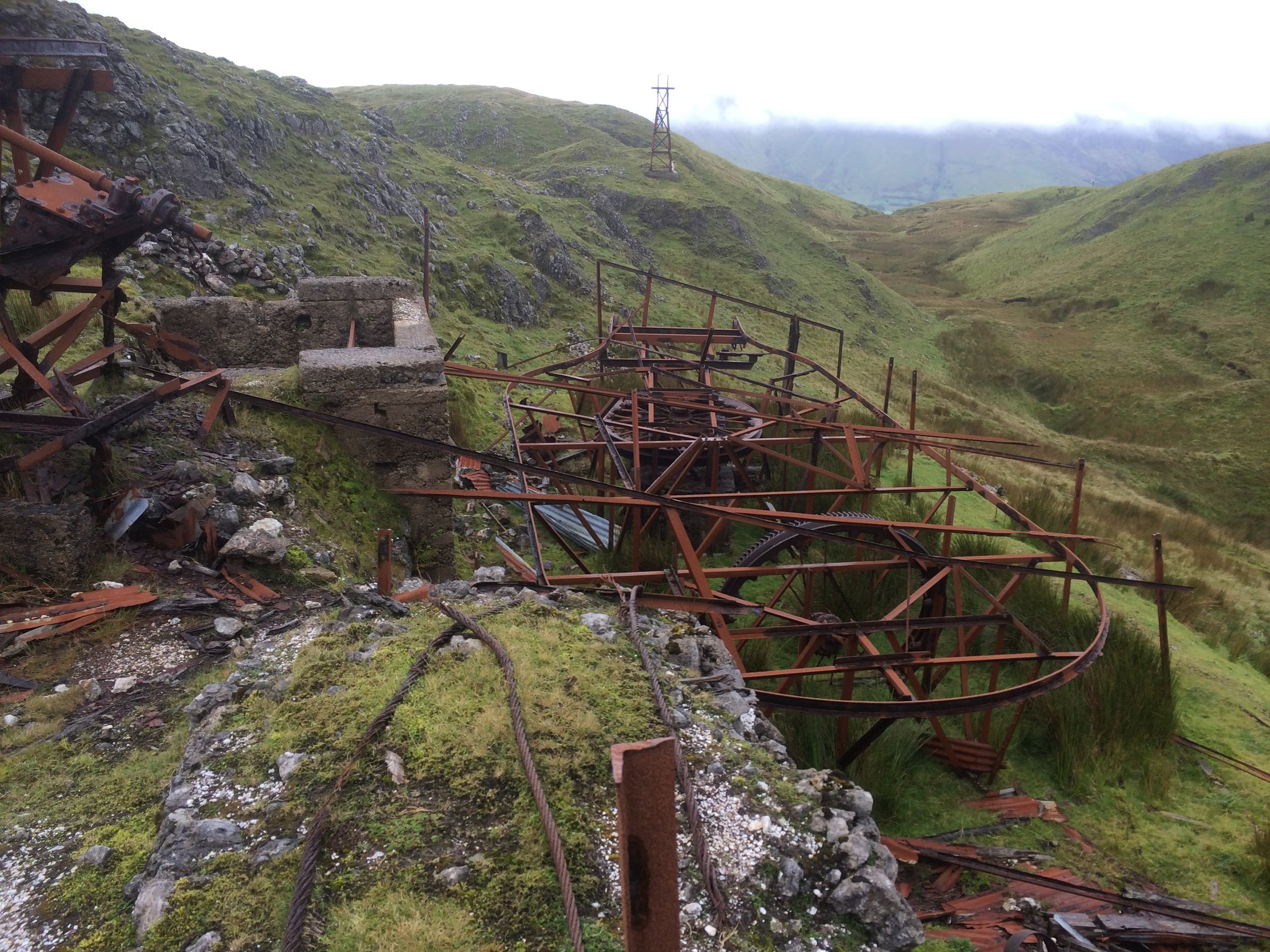 Old Barytes Mines at Glencarbury. This pulley system was used to transport the Barytes in buckets to the Glencar Valley for further processing.