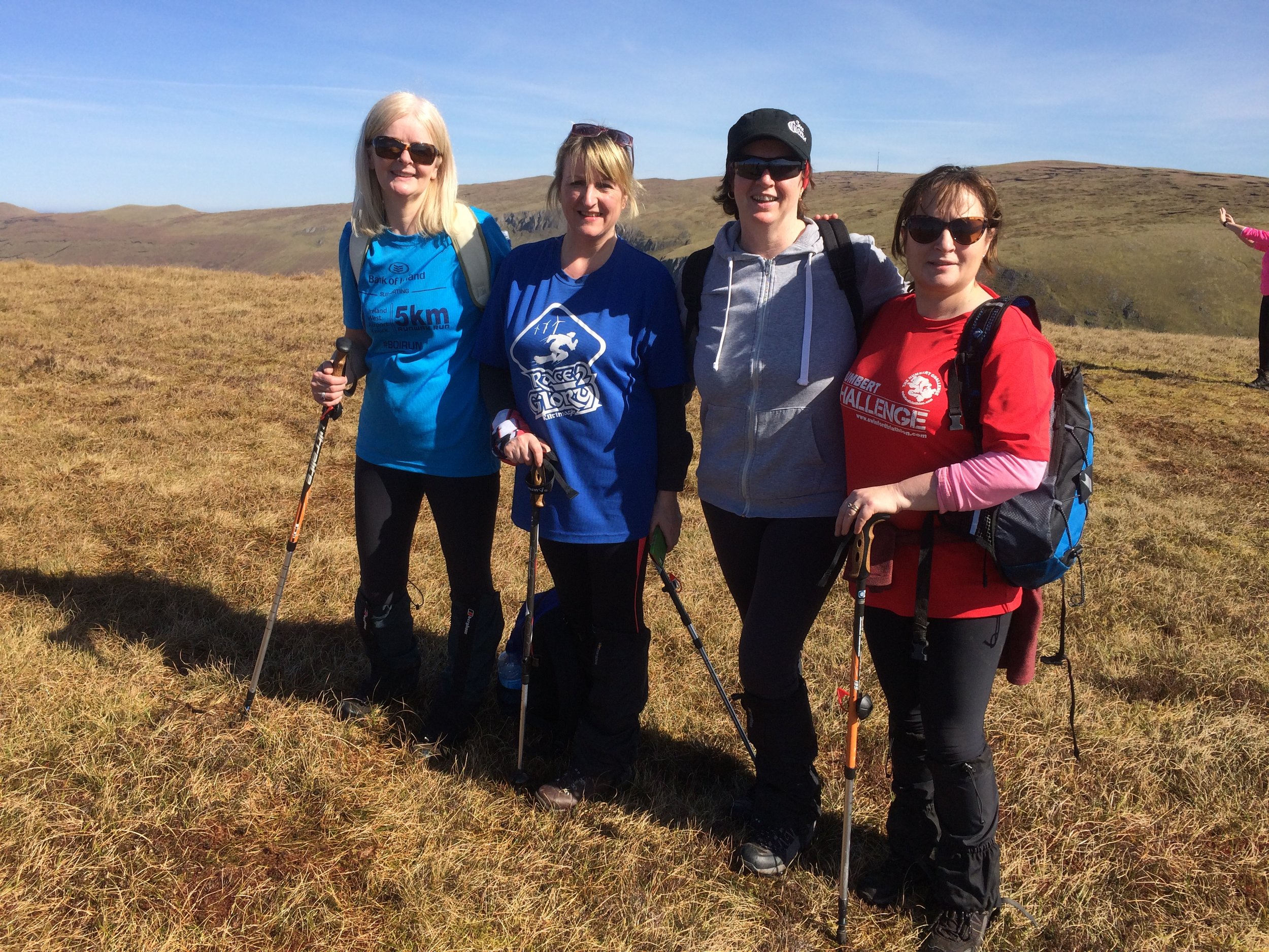 Bernie Mary Martina and Therese enjoying success of having climbed Benbulben with High Hopes Hiking. Well done ladies. You sure took advantage of the "window of opportunity"