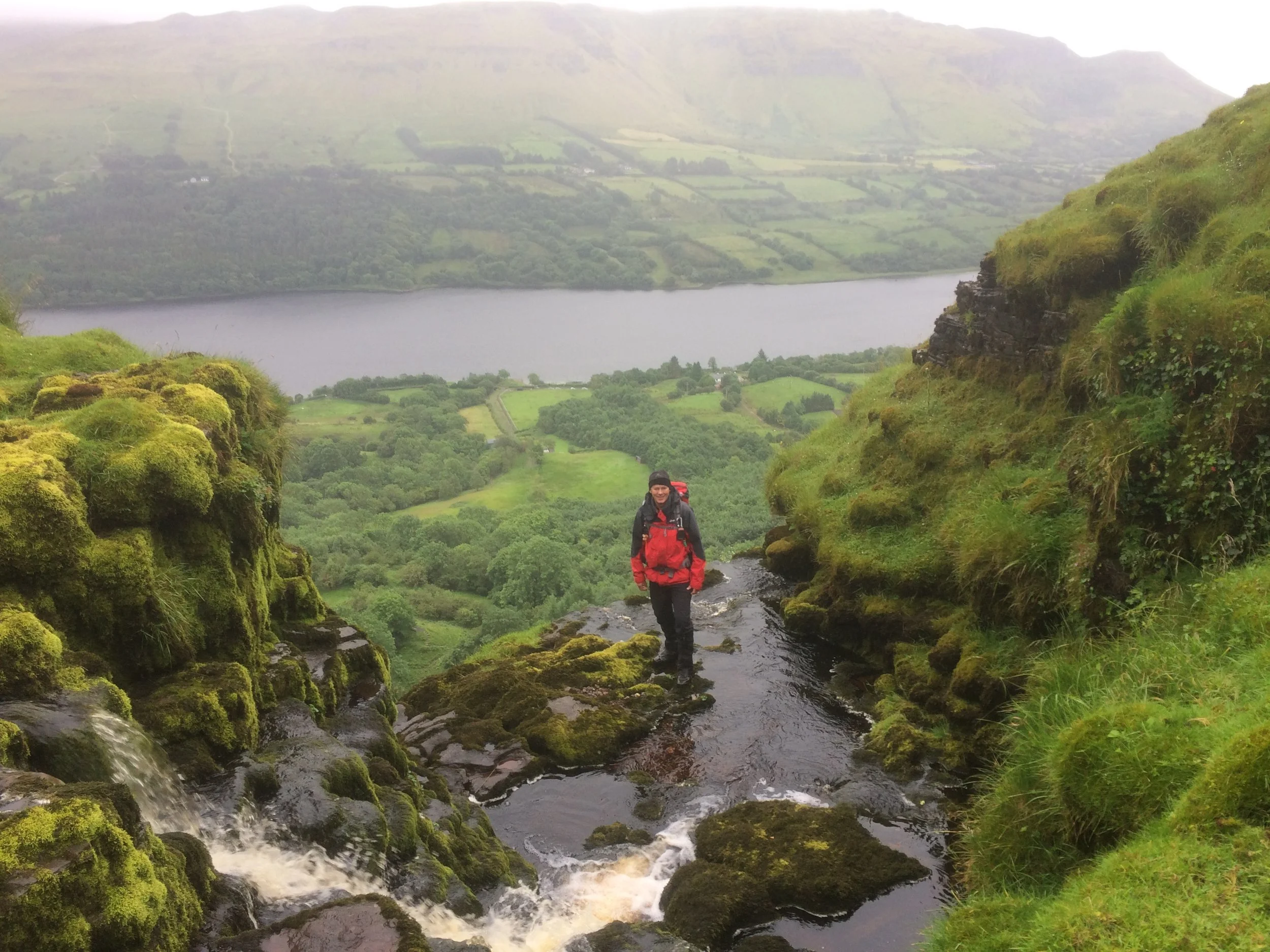 Devils Chimney - On top of the highest waterfall in Ireland. 