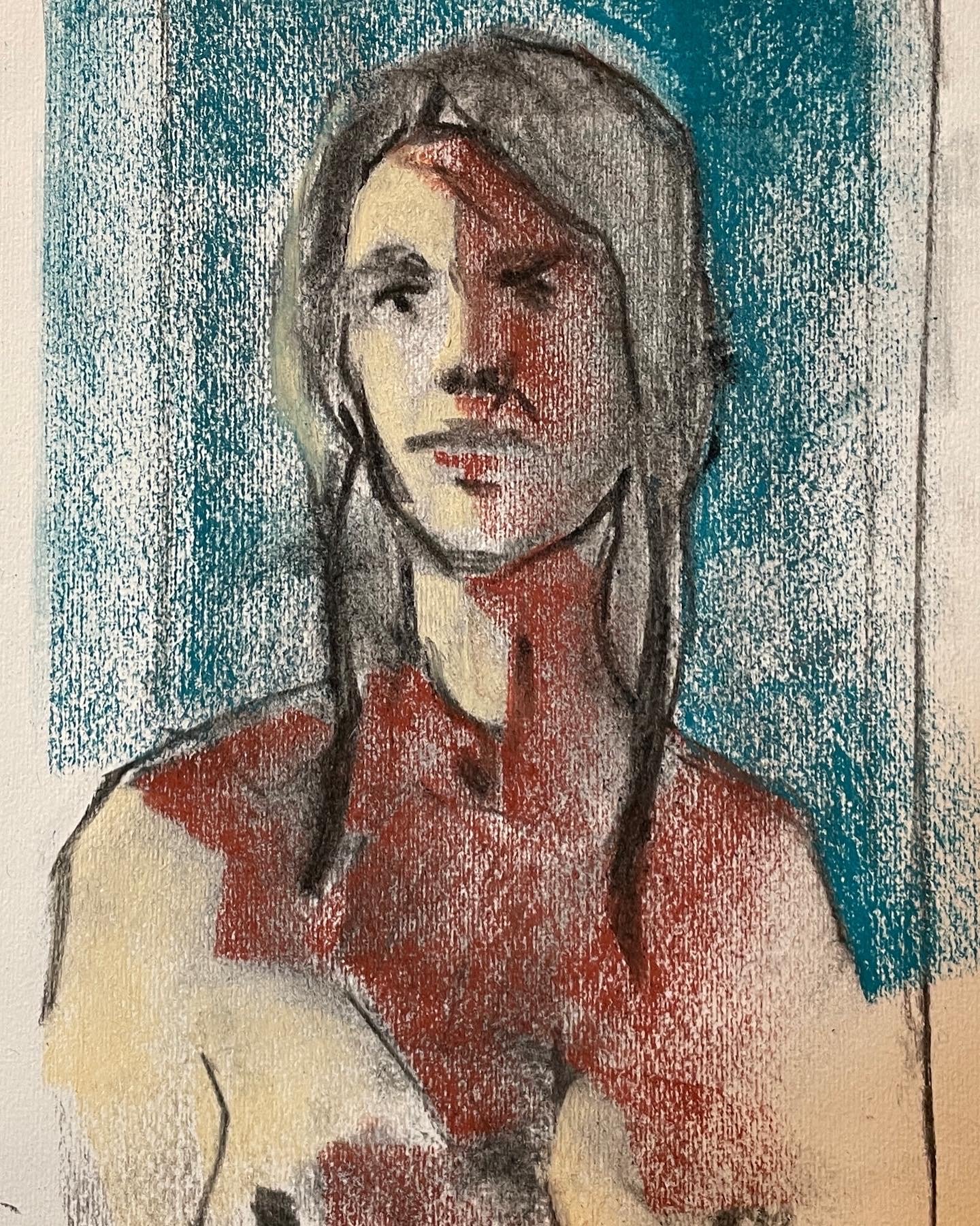 T.C Portrait, Pastel, 12 by 16 inches, 2022.