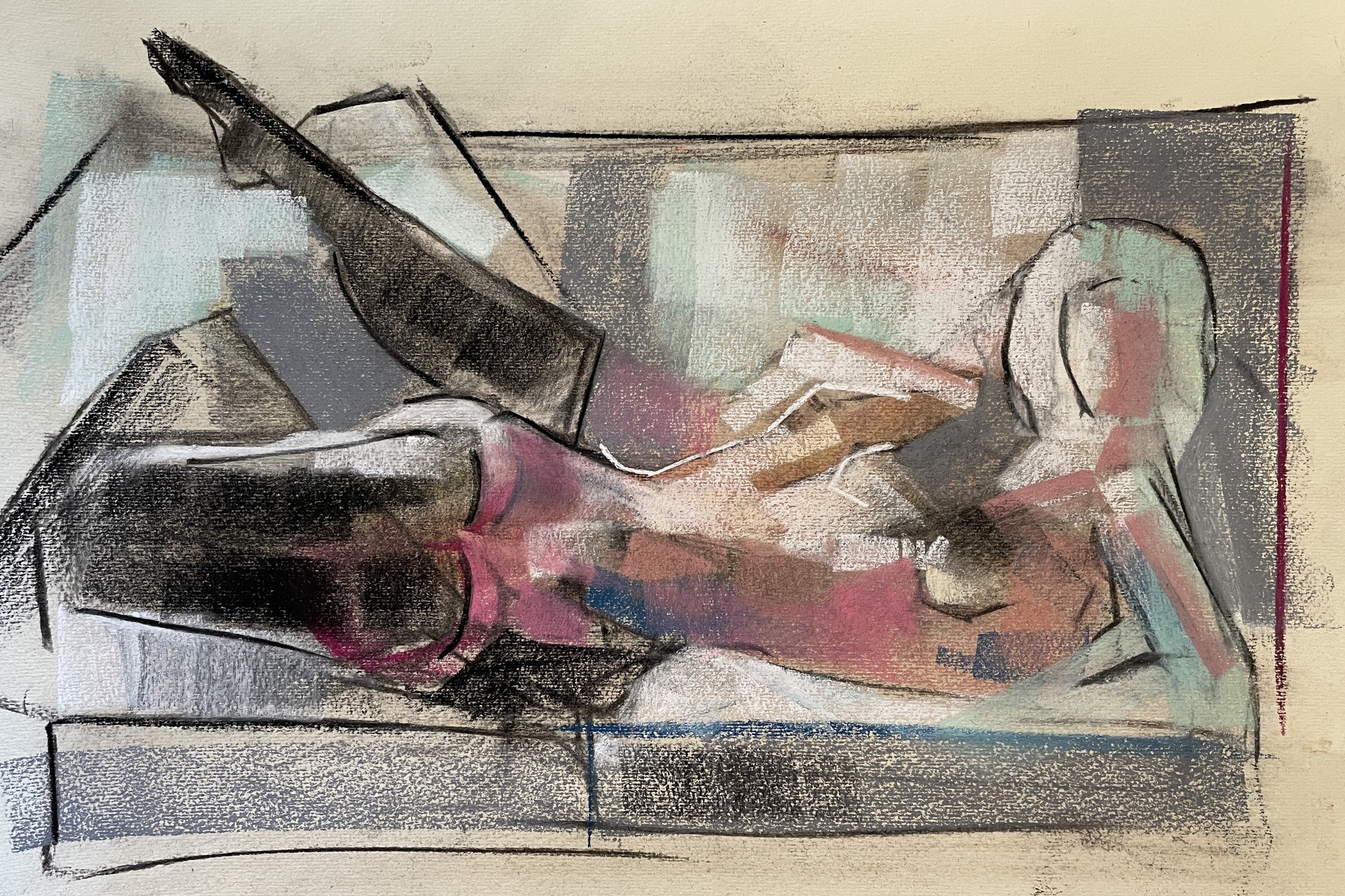 T.C. Sofa Stockings, Pastel, 22 by 15 inches, 2022.